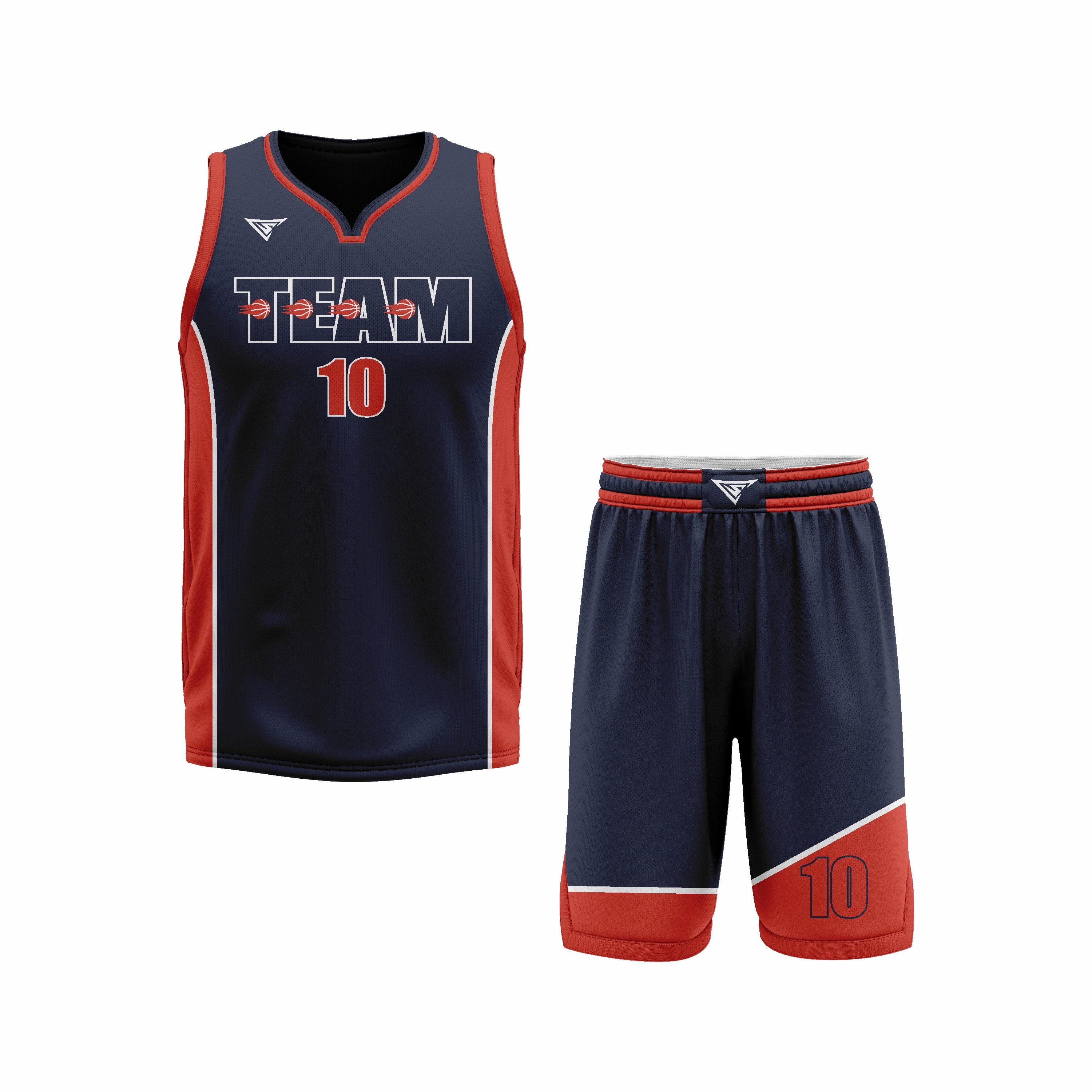 CUSTOM RED BLUE BASKETBALL UNIFORM