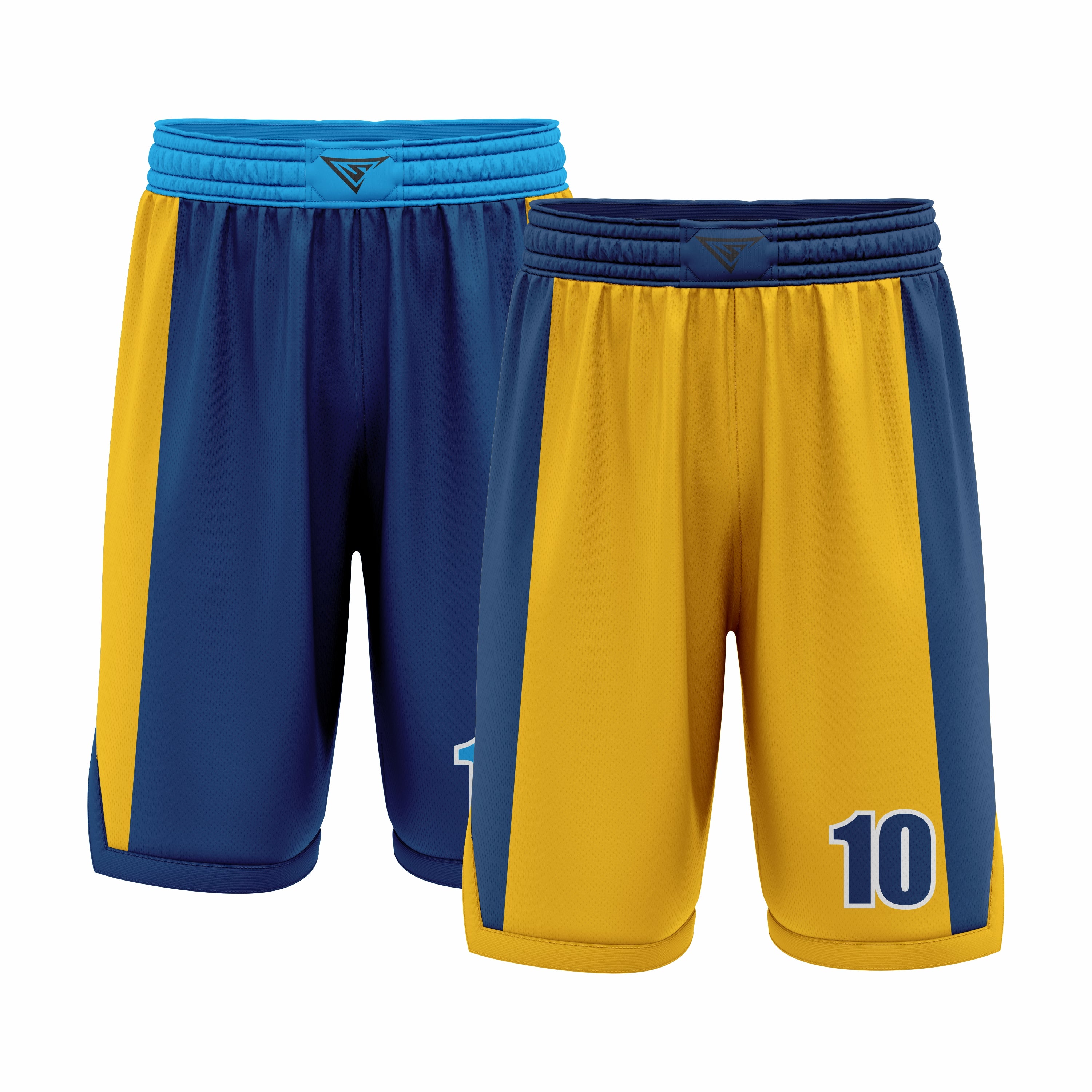 Custom Red & Dark Blue Reversible Double Side Sublimation Basketball Short