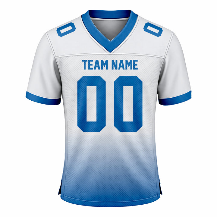 Custom Blue & White American Football Fan Jersey
