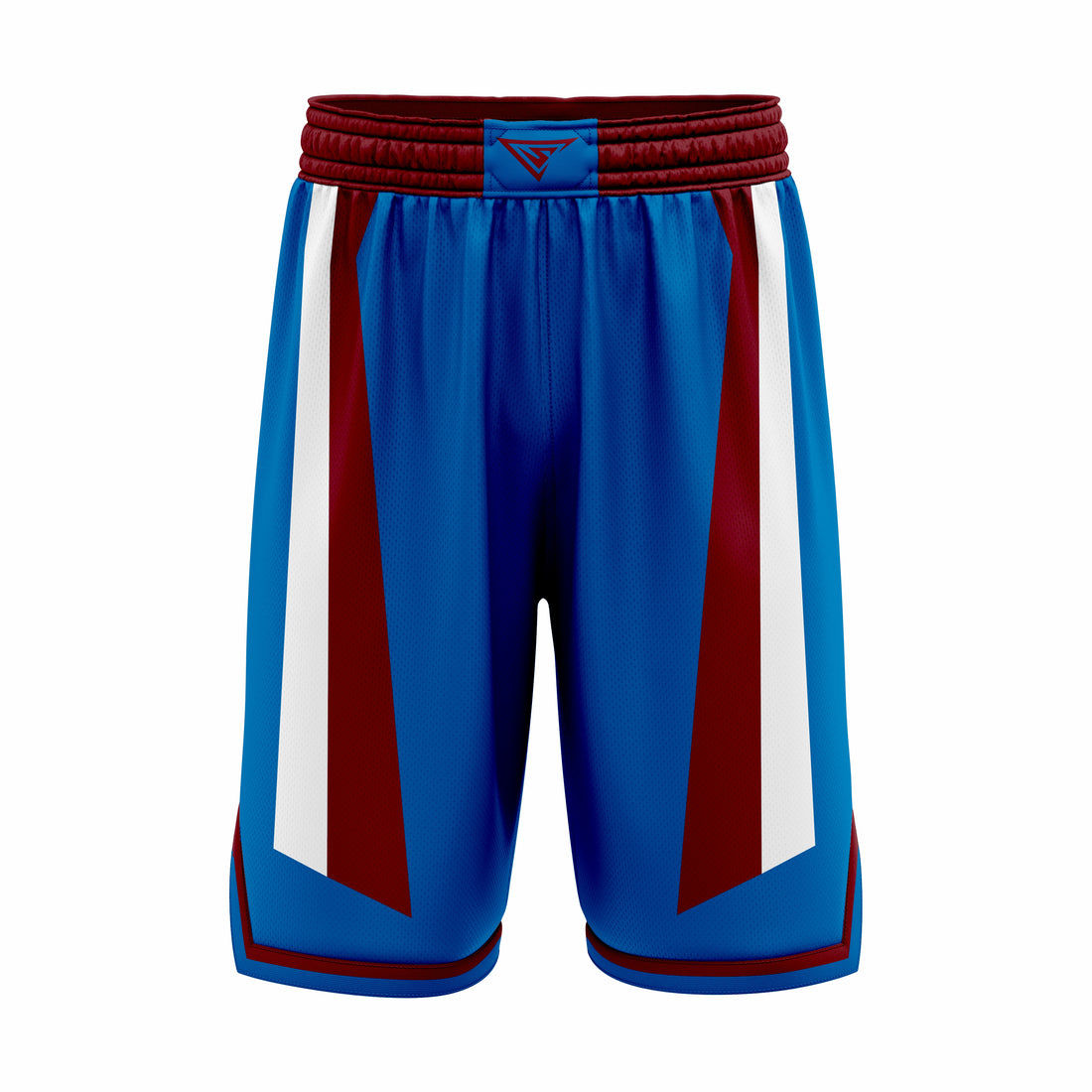 Custom Blue, Maroon & White Authentic Basketball Shorts