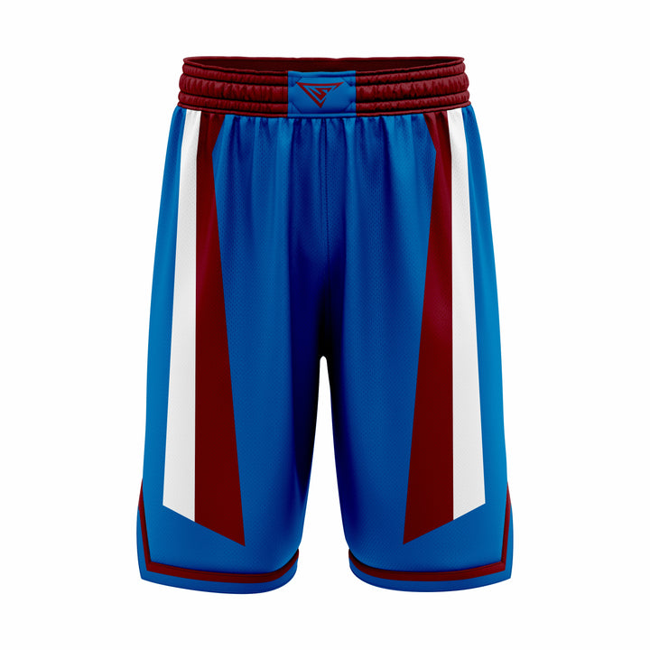 Custom Blue, Maroon & White Authentic Basketball Shorts