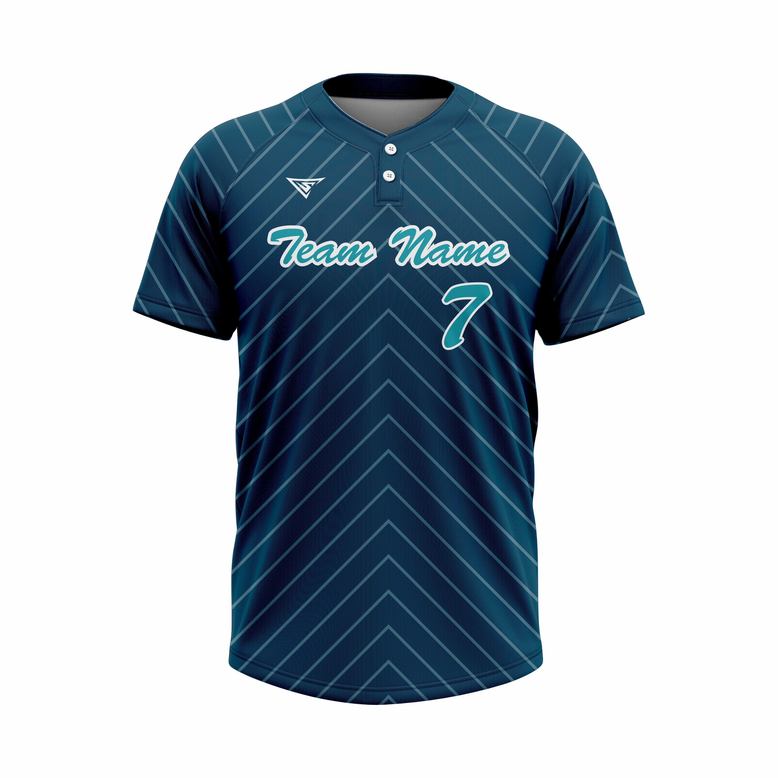 Custom Dark Blue Authentic Baseball two Buttons Jersey