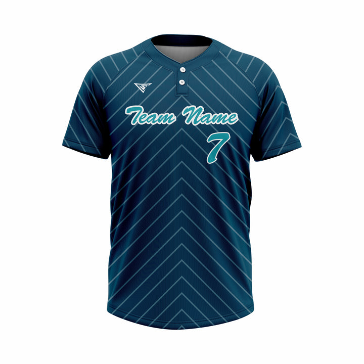 Custom Dark Blue Authentic Baseball two Buttons Jersey