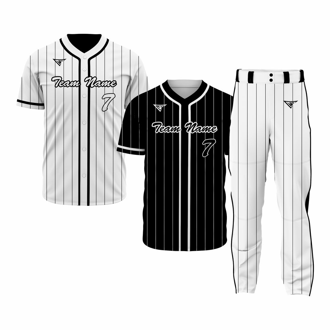 CUSTOM BLACK & WHITE BASEBALL TEAM UNIFORM PACKAGE - PRO