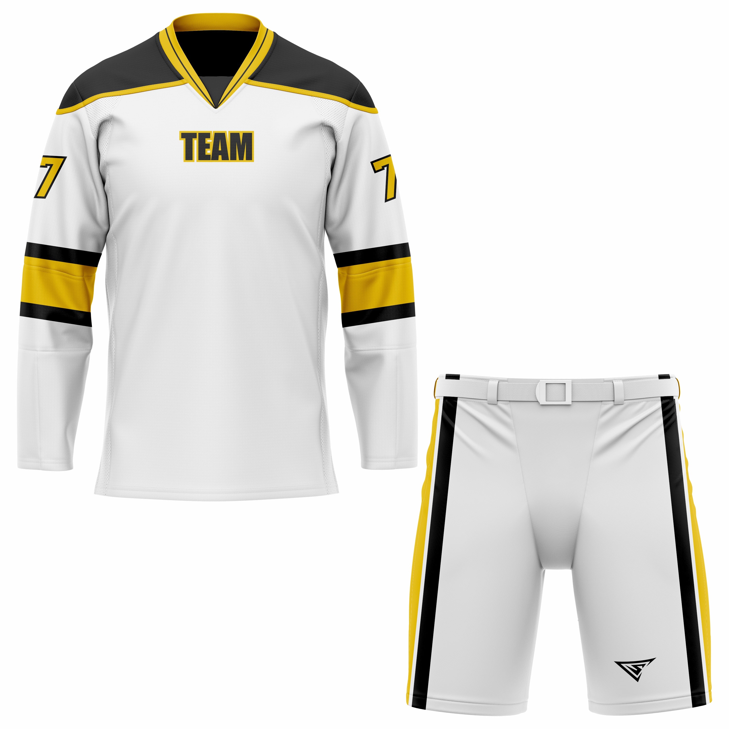 CUSTOM BLACK WHITE HOCKEY UNIFORM