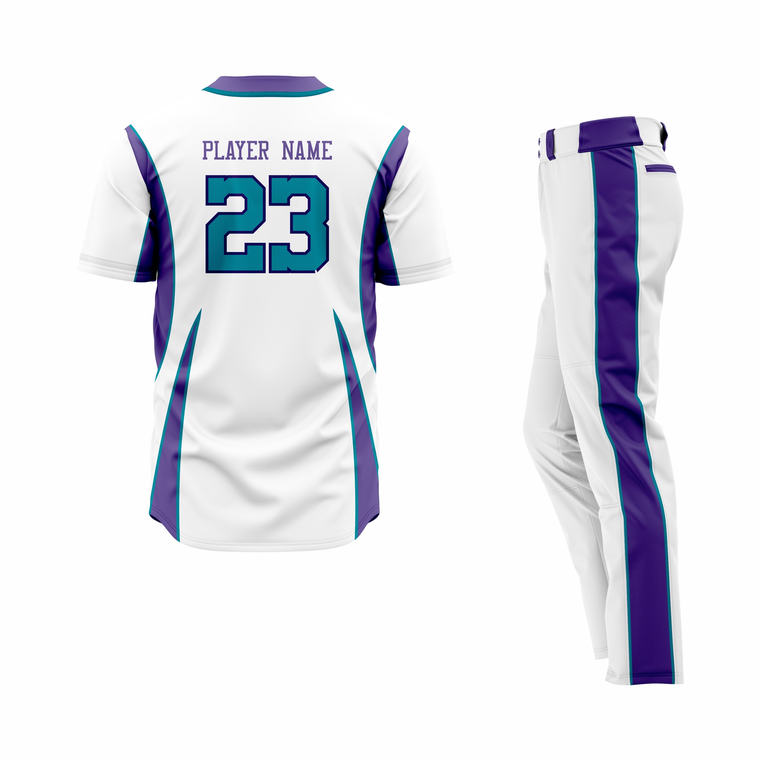 CUSTOM BLUE WHITE BASEBALL UNIFORM
