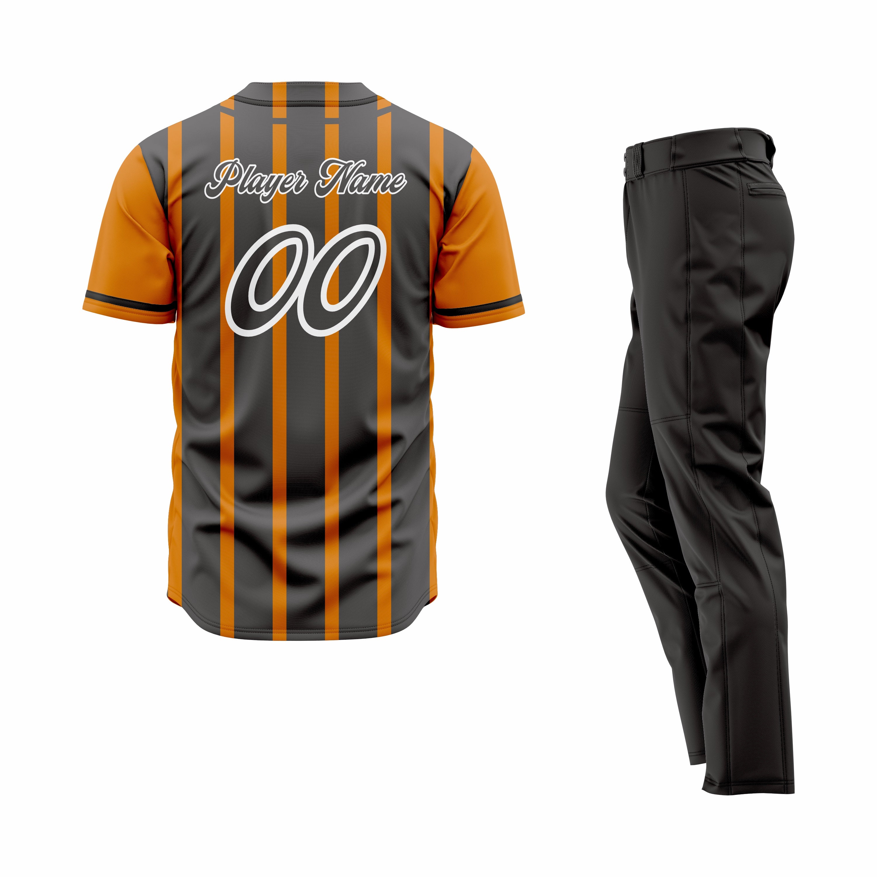 CUSTOM BLACK MUSTARD BASEBALL UNIFORM