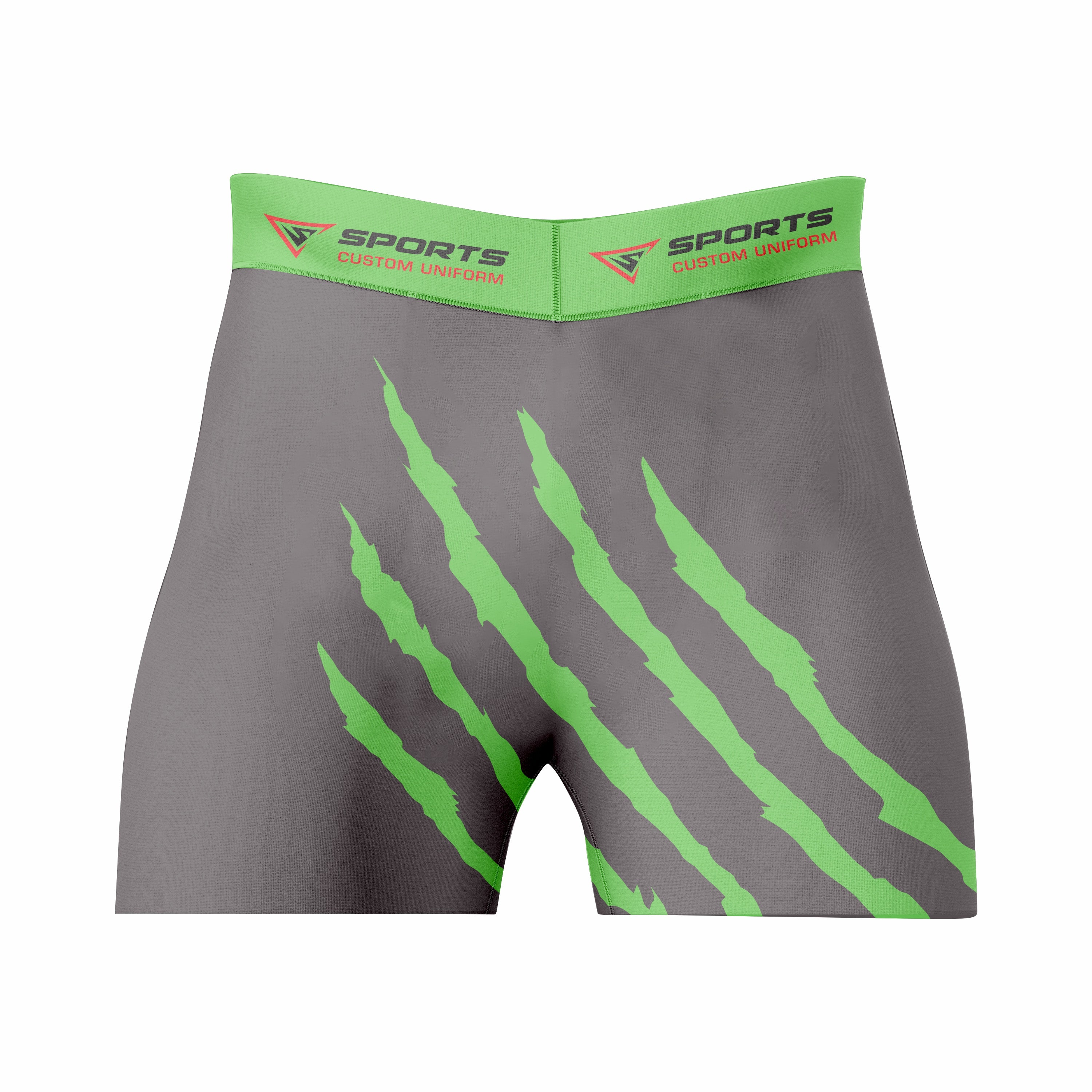 Custom Gray Green Authentic Compression Short