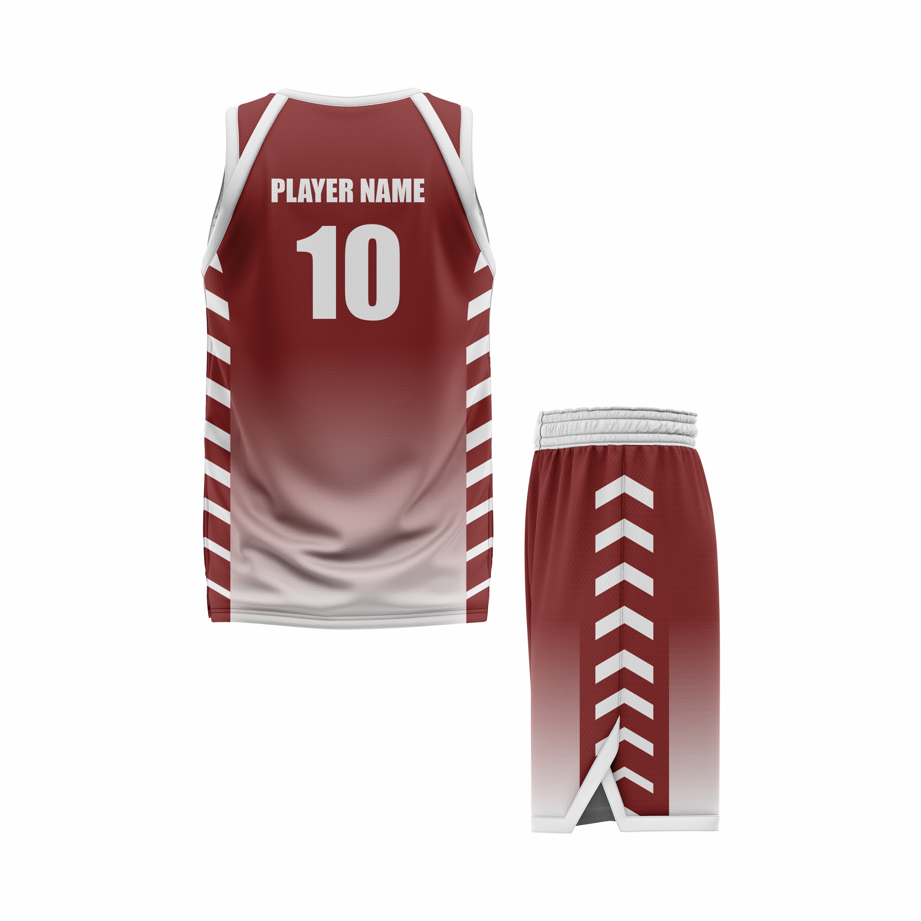 CUSTOM MAROON WHITE BASKETBALL UNIFORM
