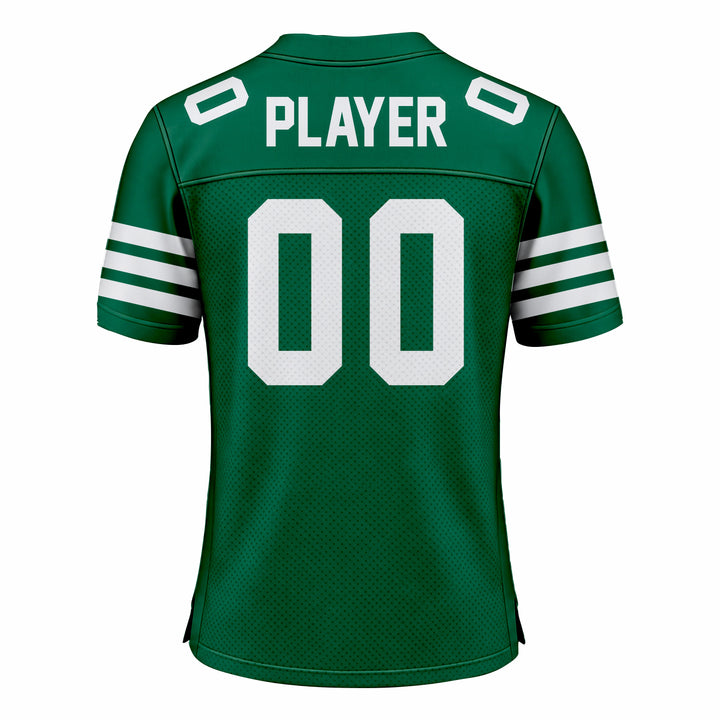 Custom Green & White American Football Fan Jersey