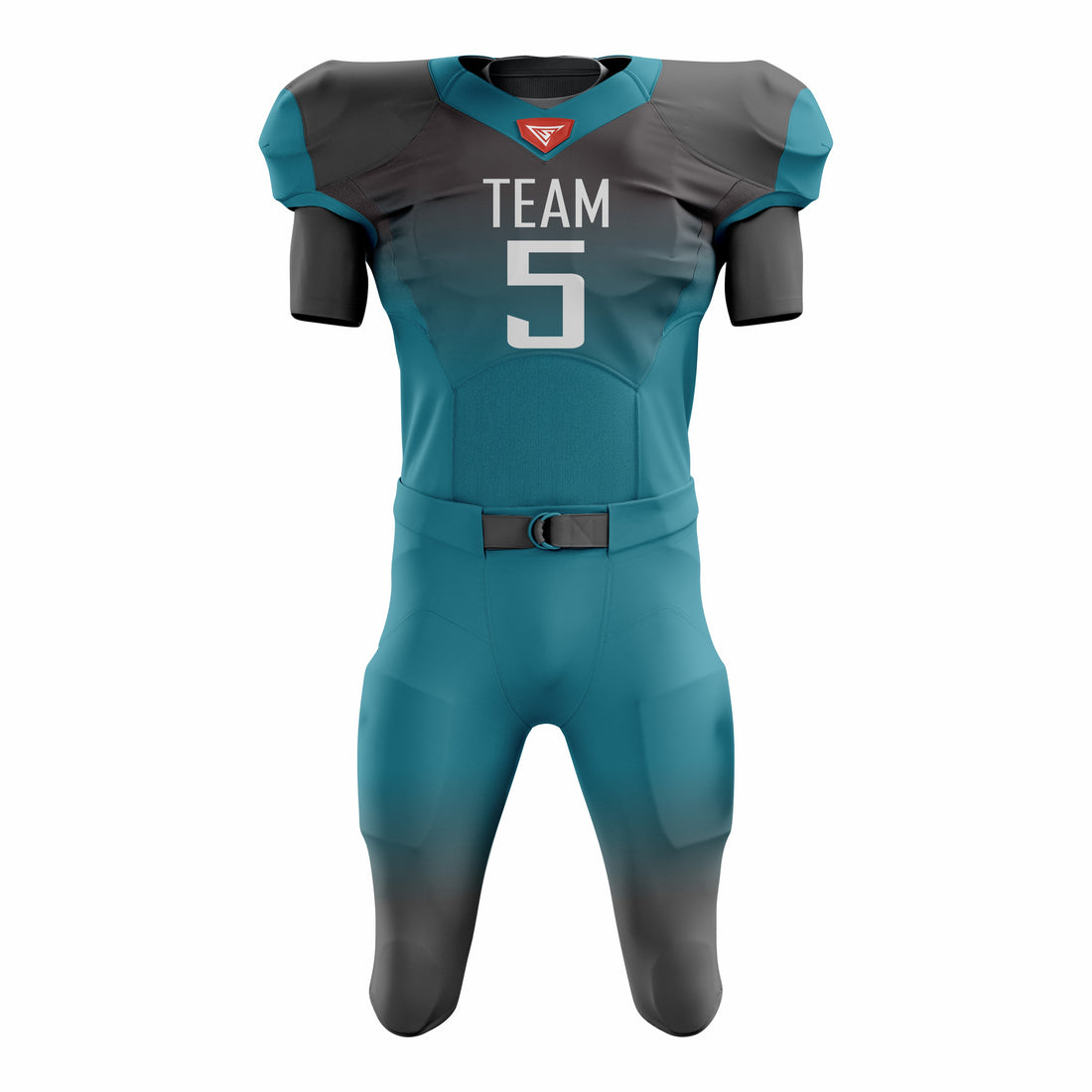 Custom Black Teal American Football Uniforms with Integrated Pads