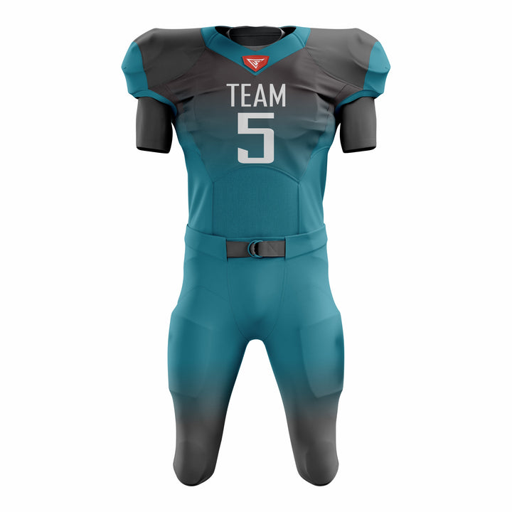 Custom Black Teal American Football Uniforms with Integrated Pads