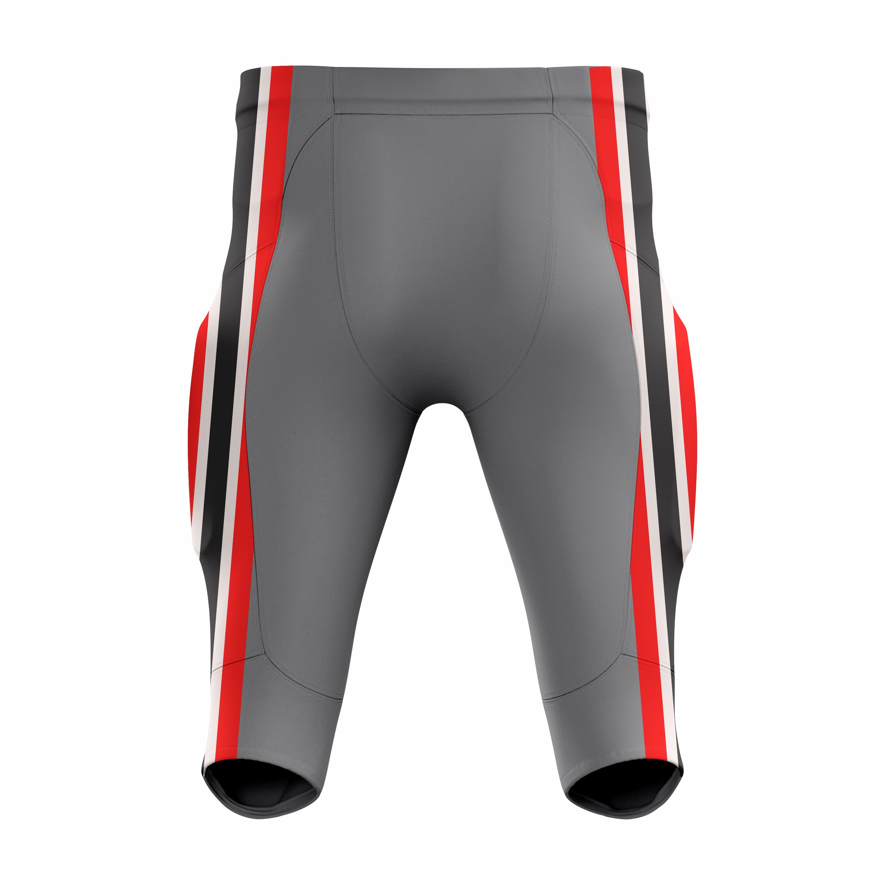 Custom Grey, Red & White American Football Pant