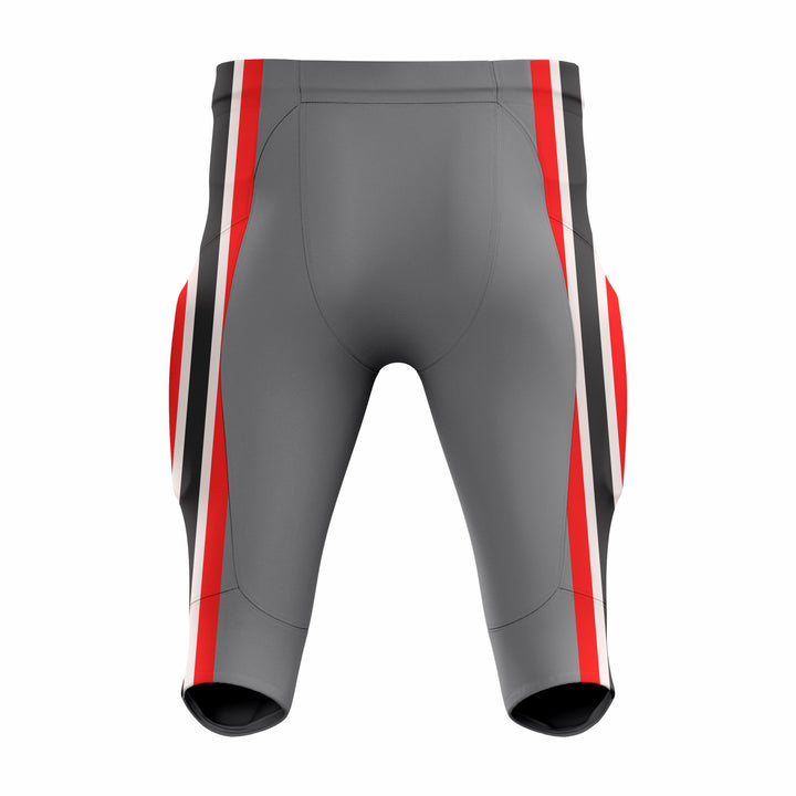 Custom Grey, Red & White American Football Pant