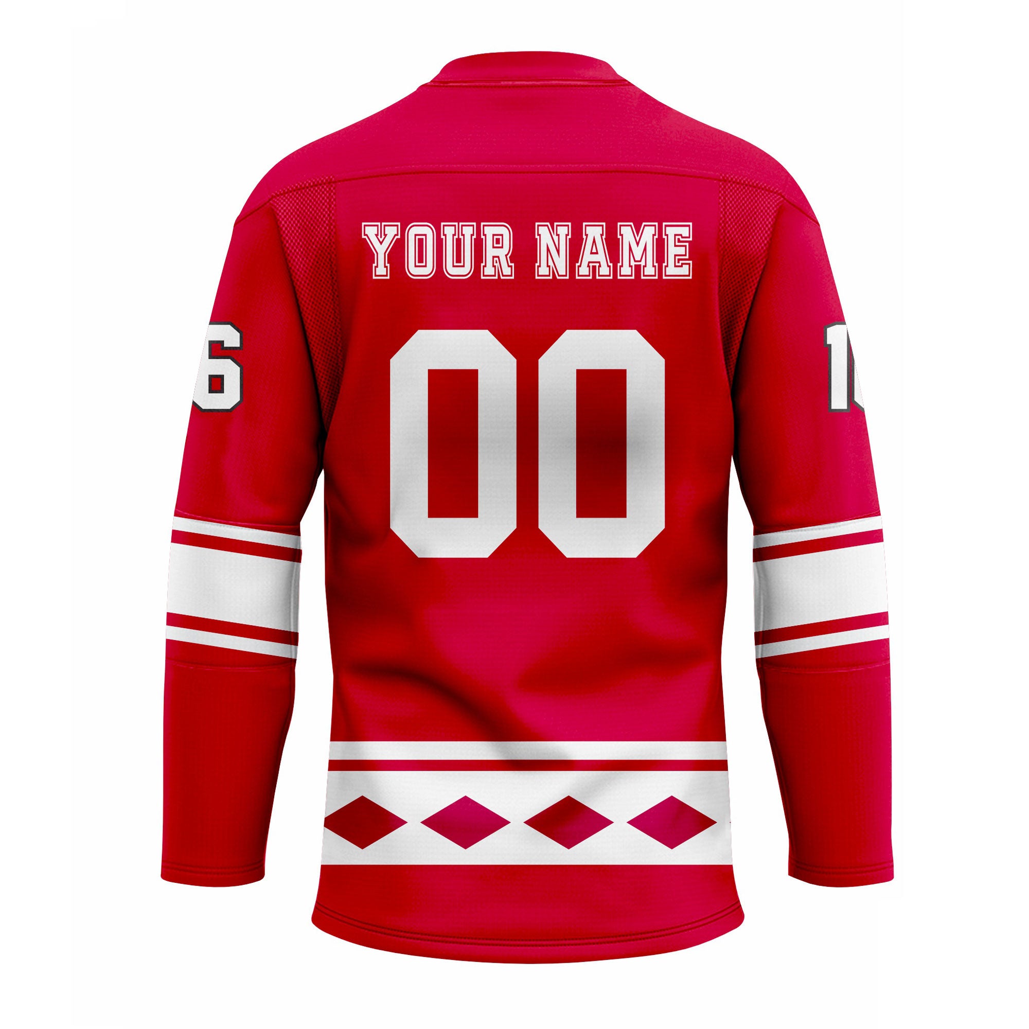 CUSTOM RED WHITE HOCKEY JERSEY