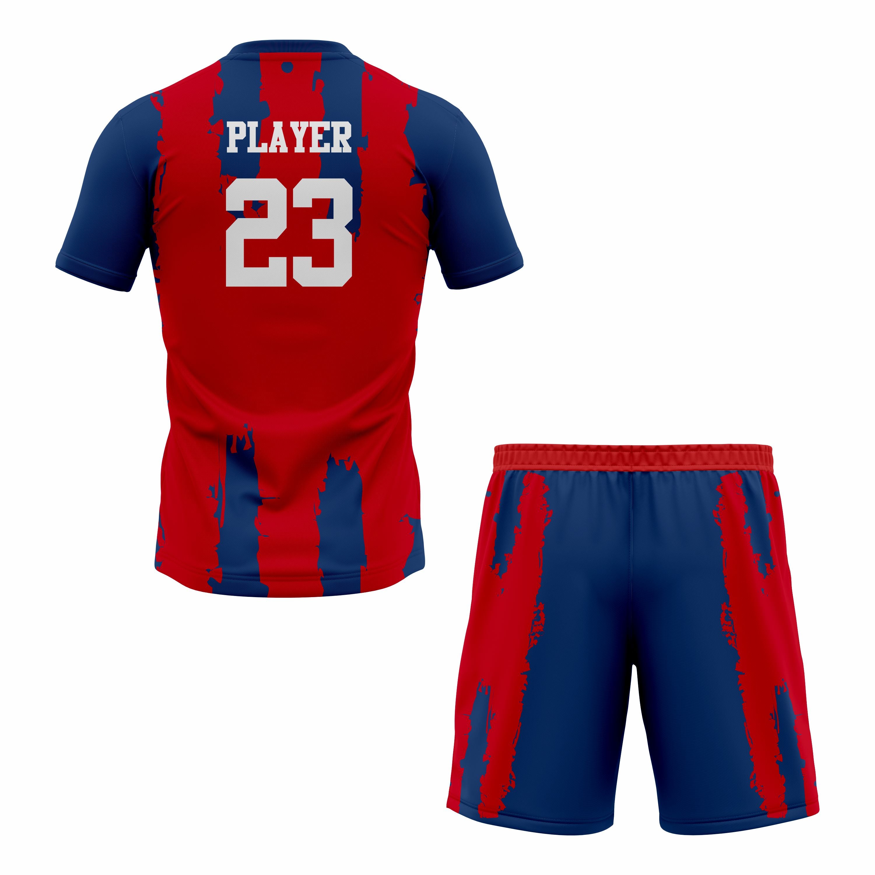 CUSTOM RED BLUE SOCCER UNIFORM
