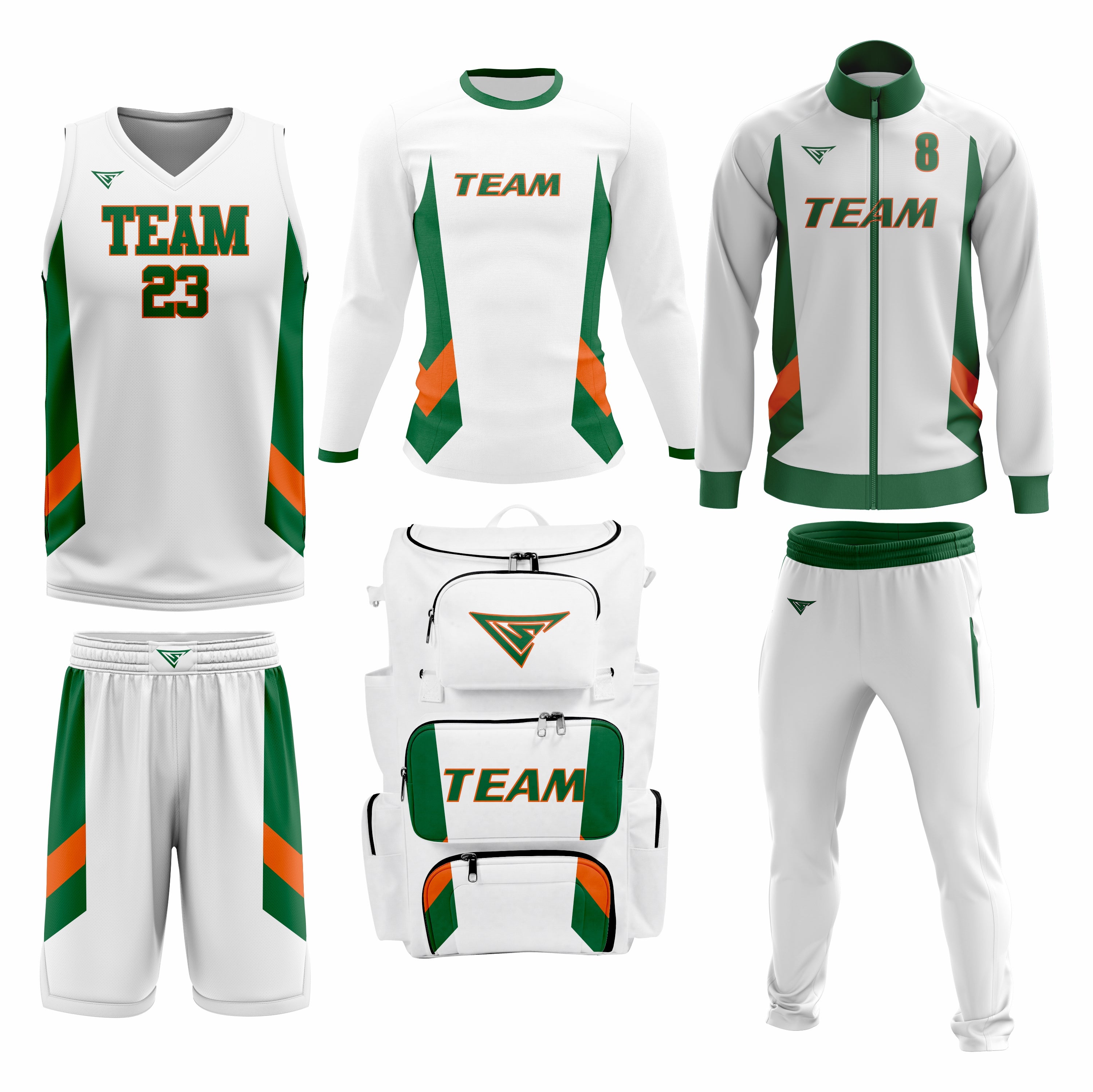 Custom Green White Basketball Team Uniform Package - All-Star