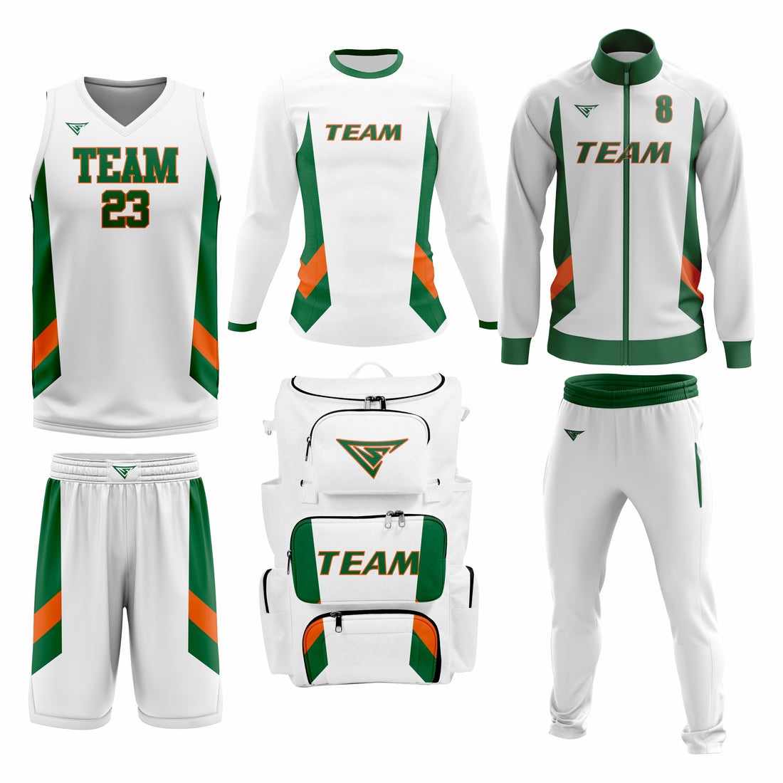 Custom Green White Basketball Team Uniform Package - All-Star