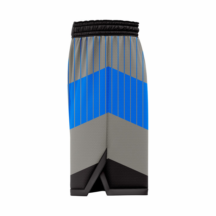 Custom Gray Black Blue Authentic Basketball Shorts