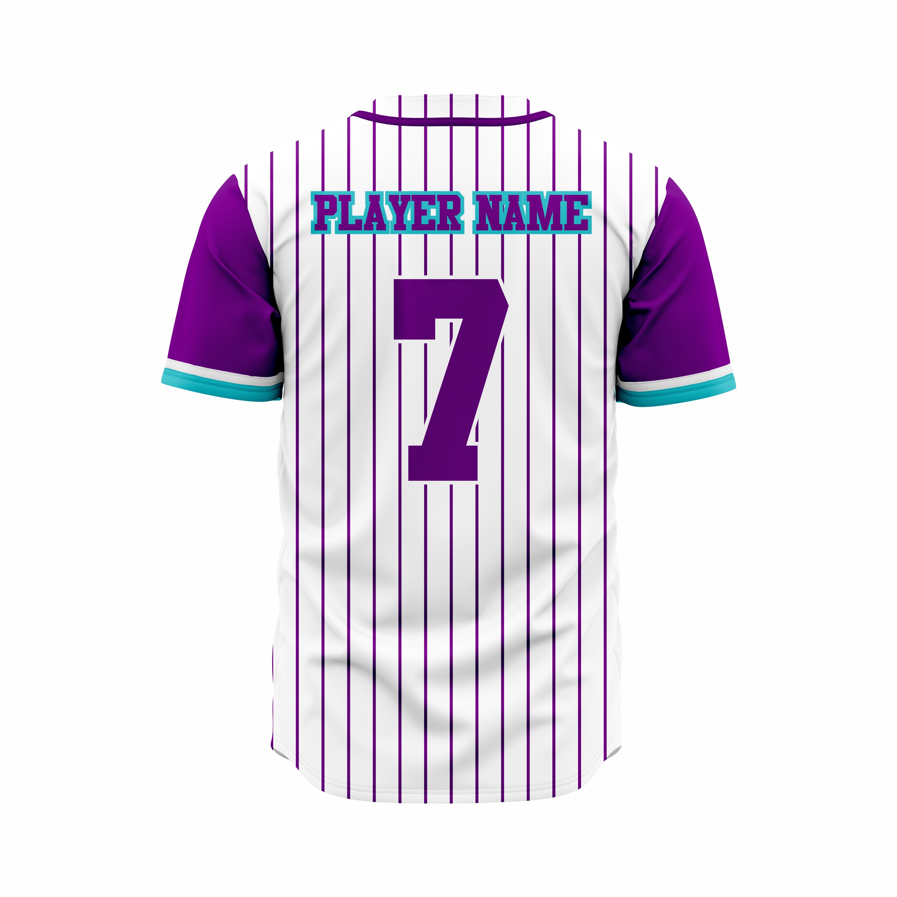 Custom White, Purple & Teal Authentic Softball full Buttons Jersey