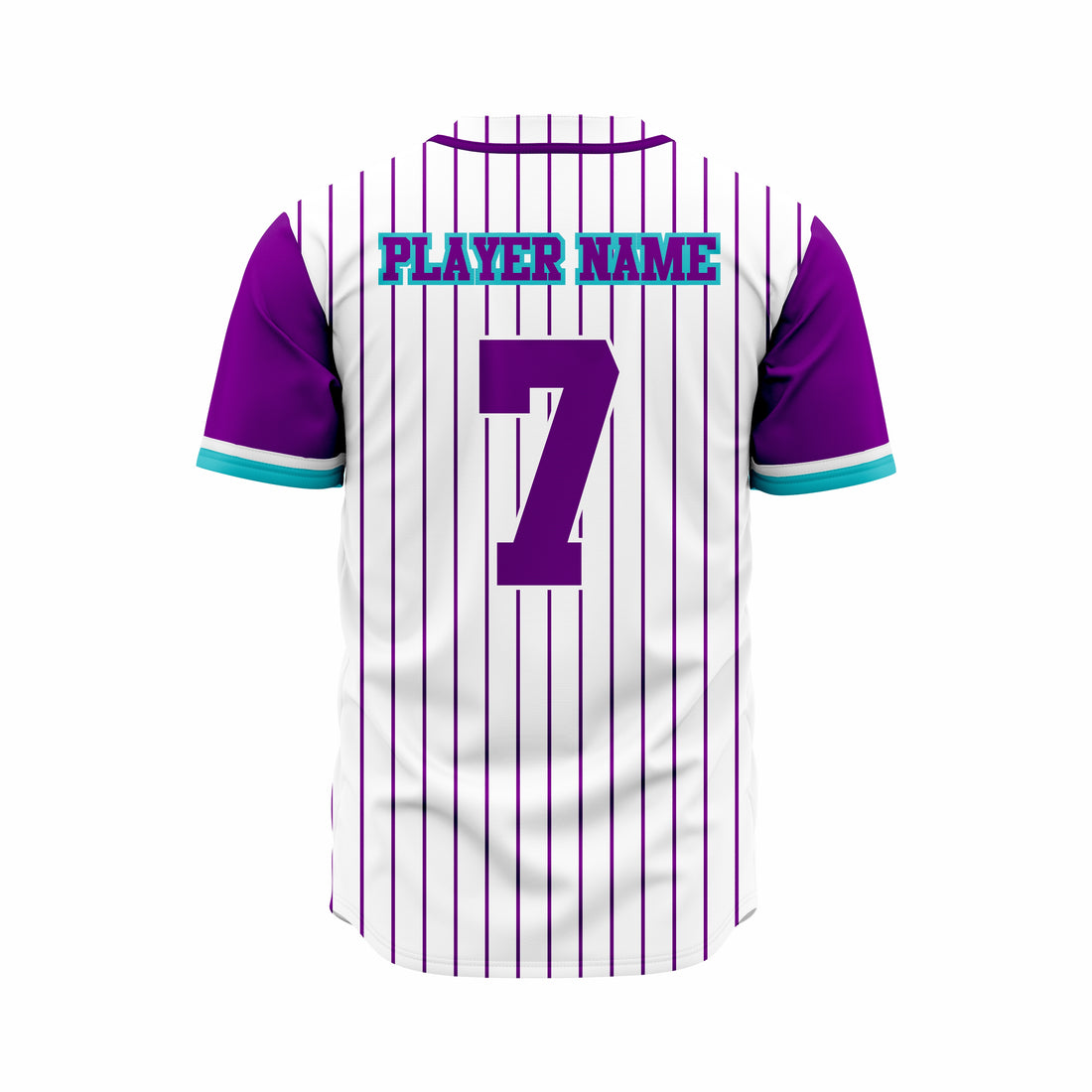 Custom White, Purple & Teal Authentic Softball full Buttons Jersey