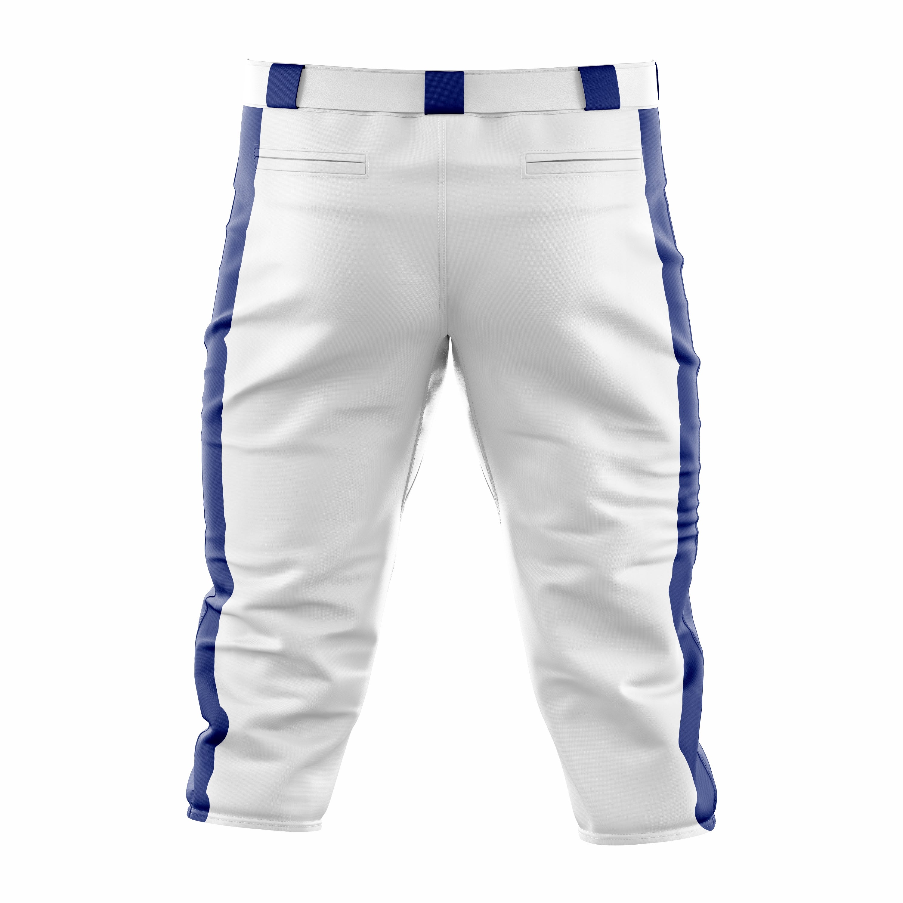 Custom White & Dark Blue softball Knicker Pant