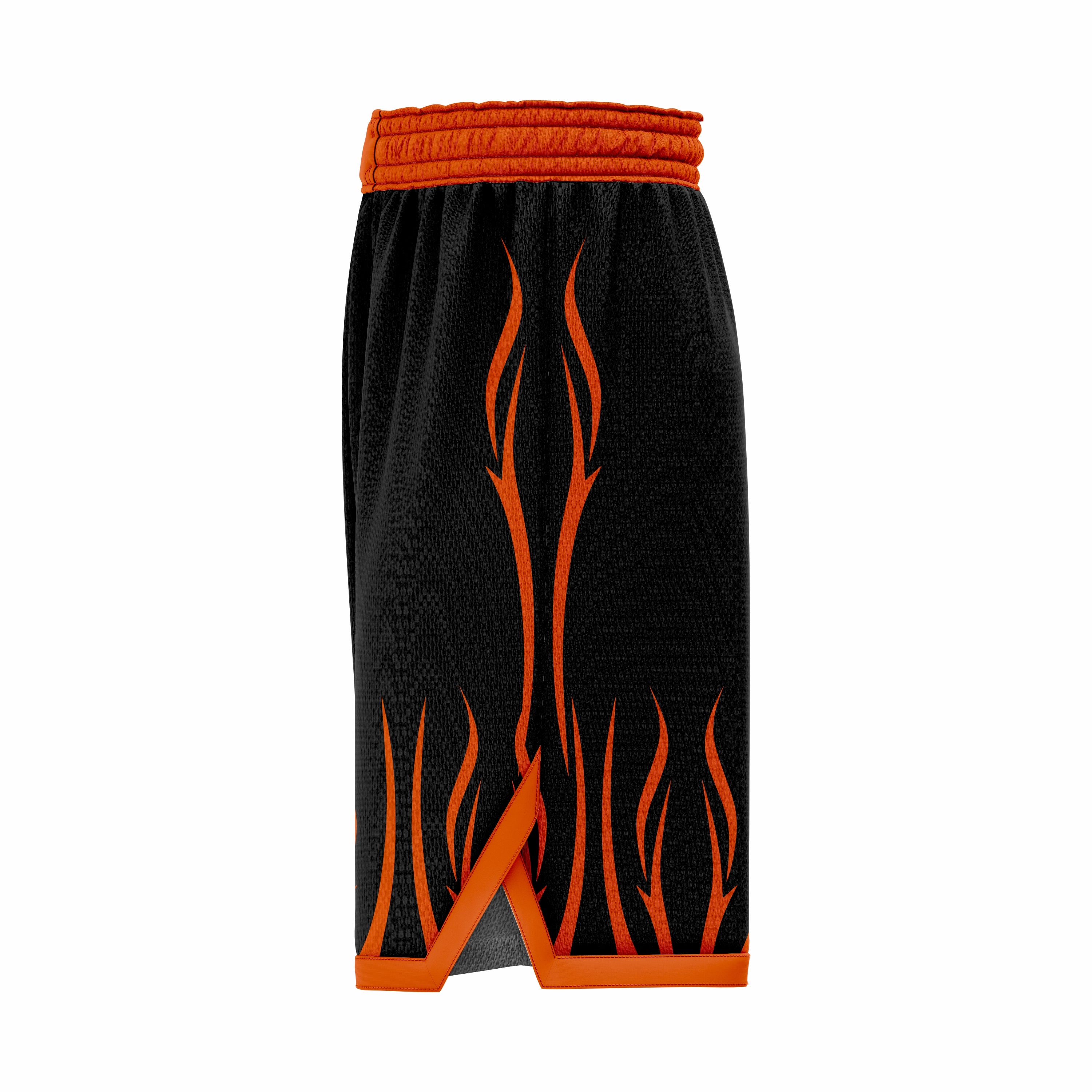 Custom Black & Orange Authentic Basketball Shorts