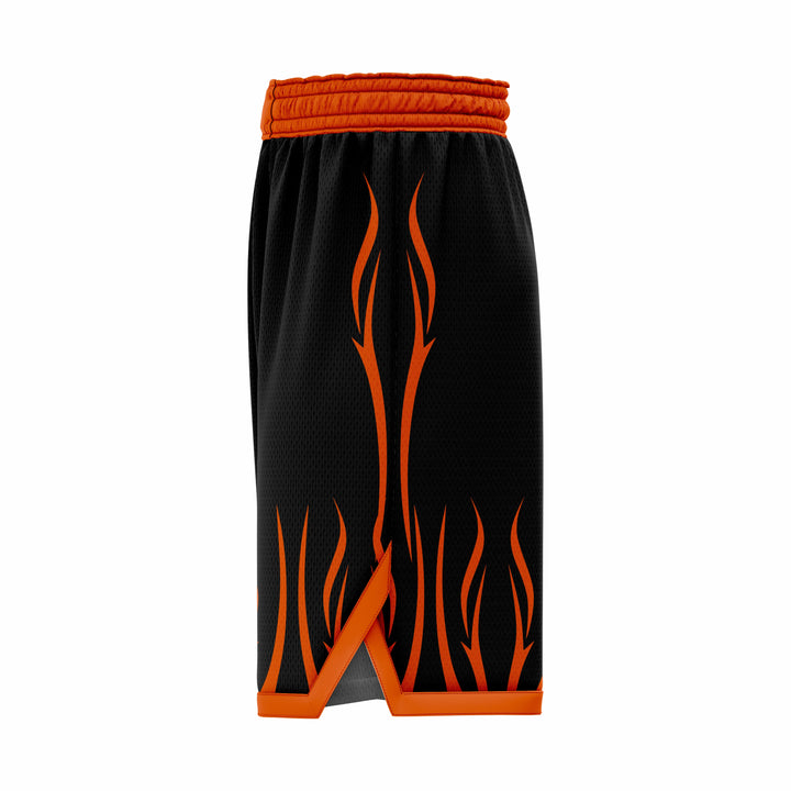Custom Black & Orange Authentic Basketball Shorts