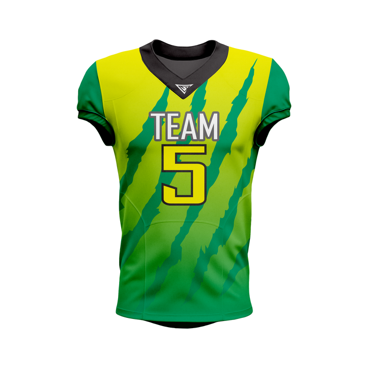 Custom Green & Yellow American Football Jersey