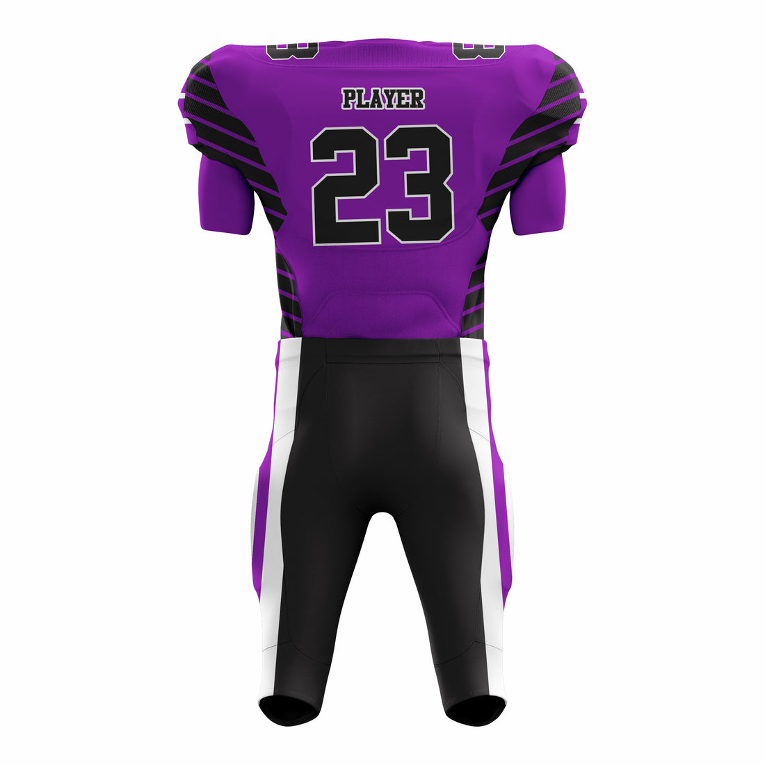 Custom Purple Black American Football Uniforms with Integrated Pads