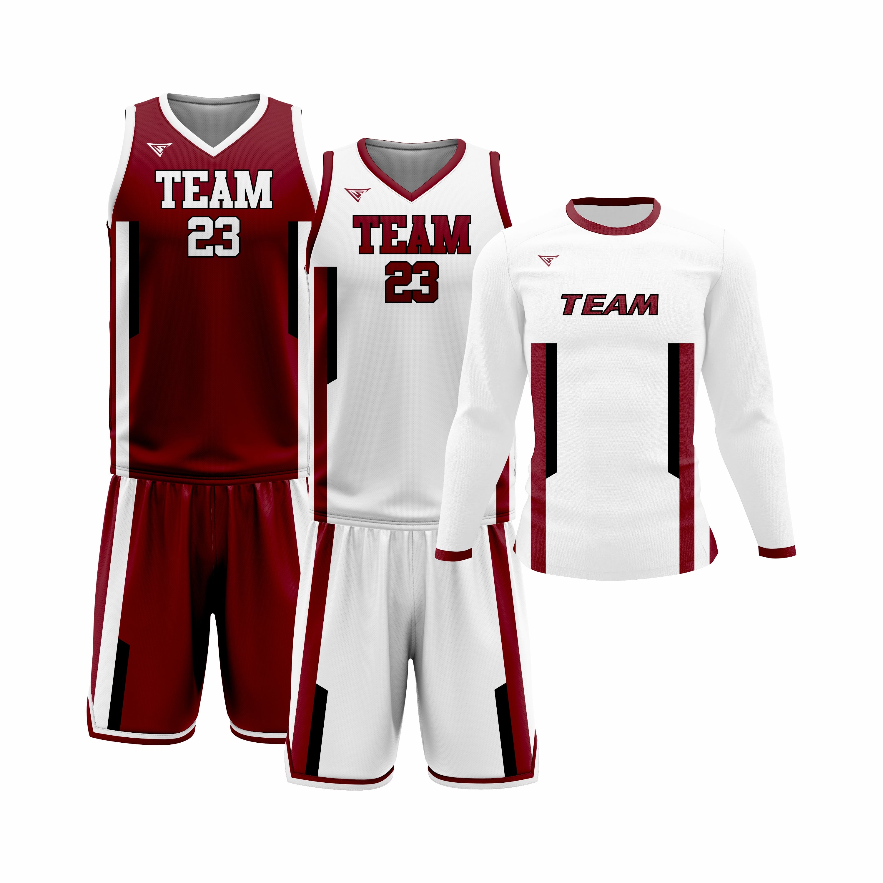 Custom Maroon White Basketball Team Uniform Package - Pro