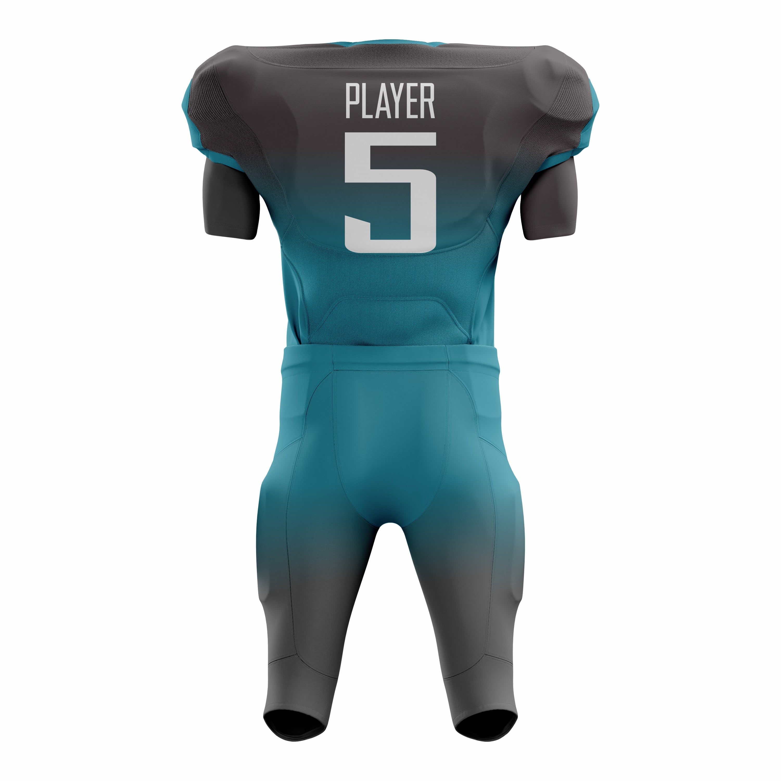 Custom Black Teal American Football Uniforms with Integrated Pads