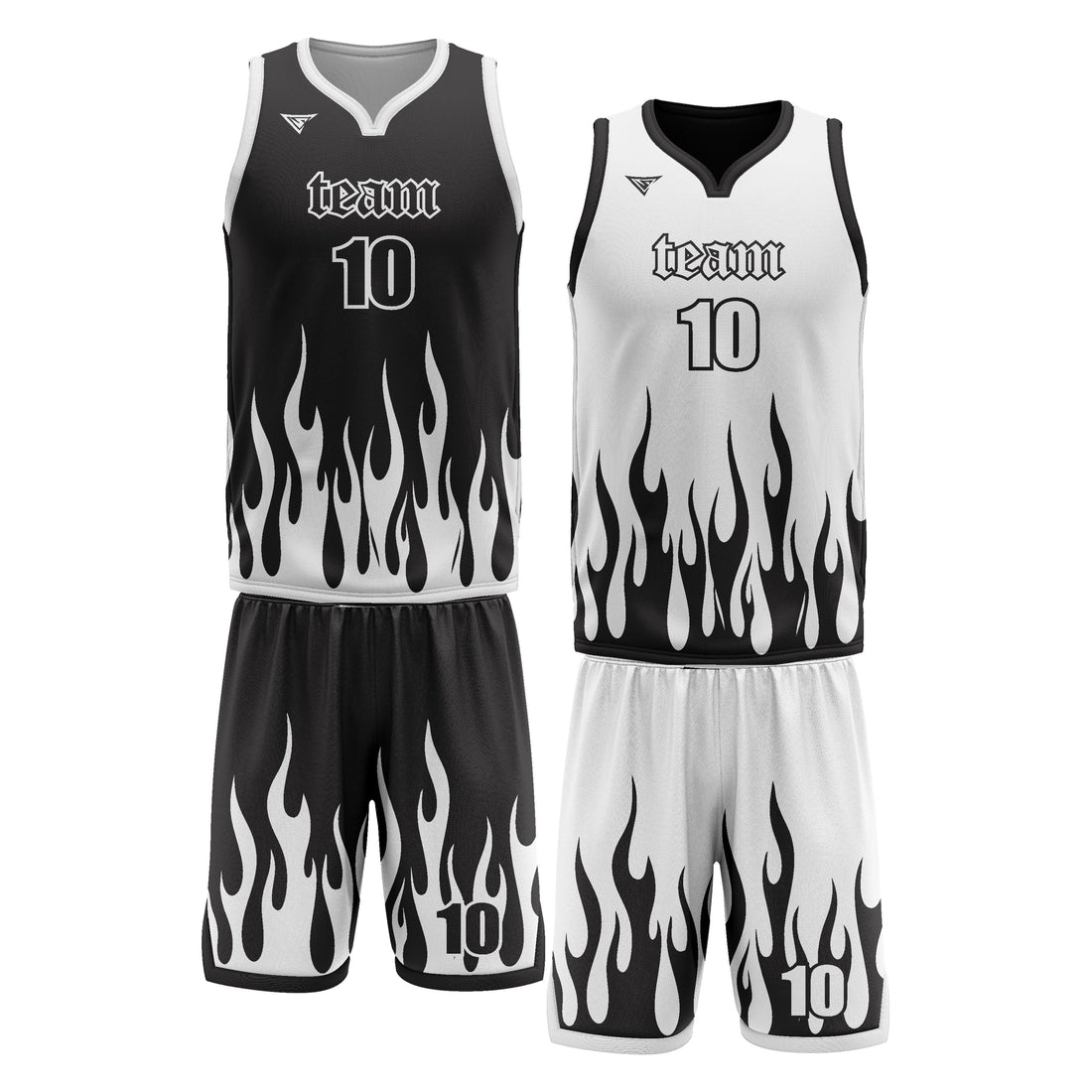 Custom White Black Double Side Basketball Uniform Set | Sports Custom Uniform