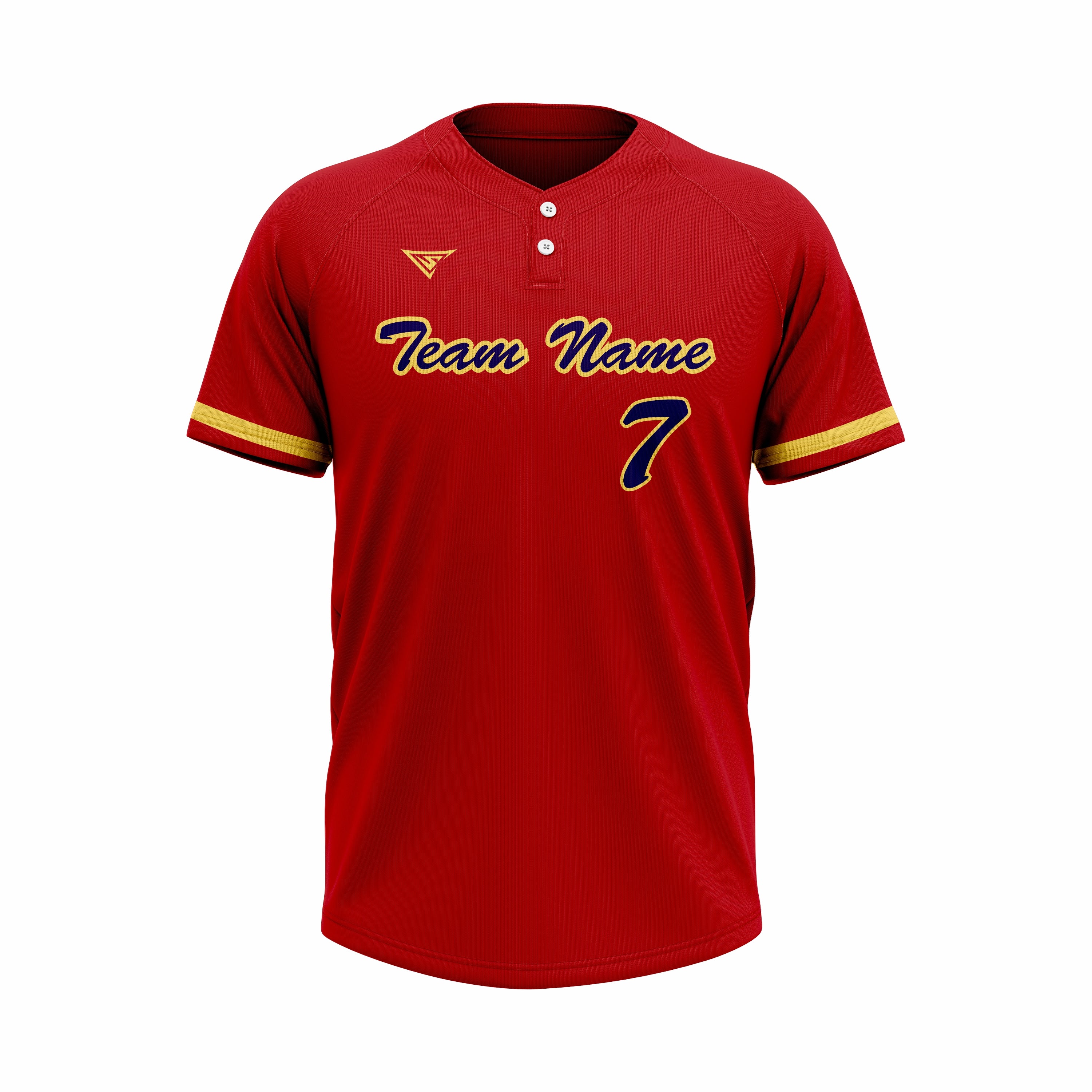 Custom Red & Green Authentic Baseball two Buttons Jersey