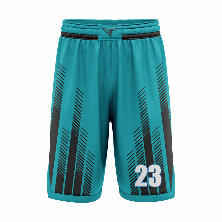 Custom Teal Black Authentic Basketball Shorts