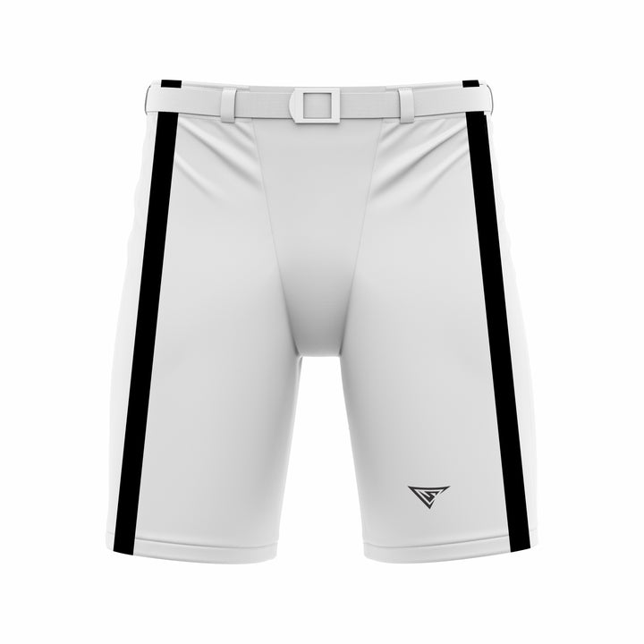 Custom White Black Hockey Shell Short