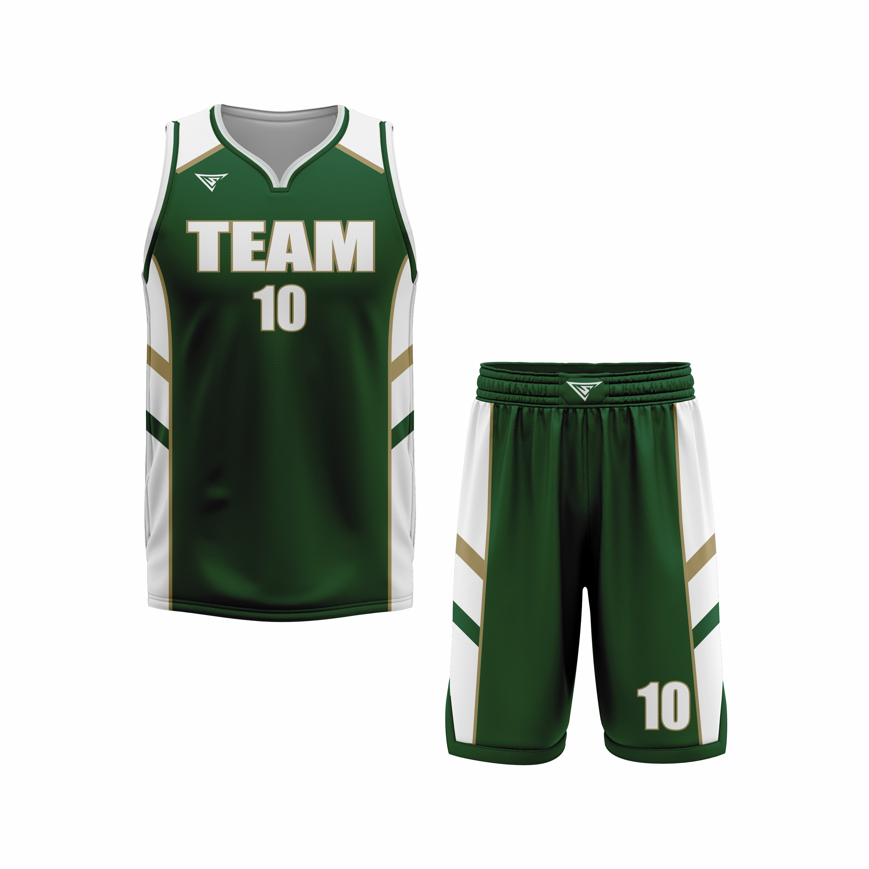 CUSTOM GREEN WHITE BASKETBALL UNIFORM