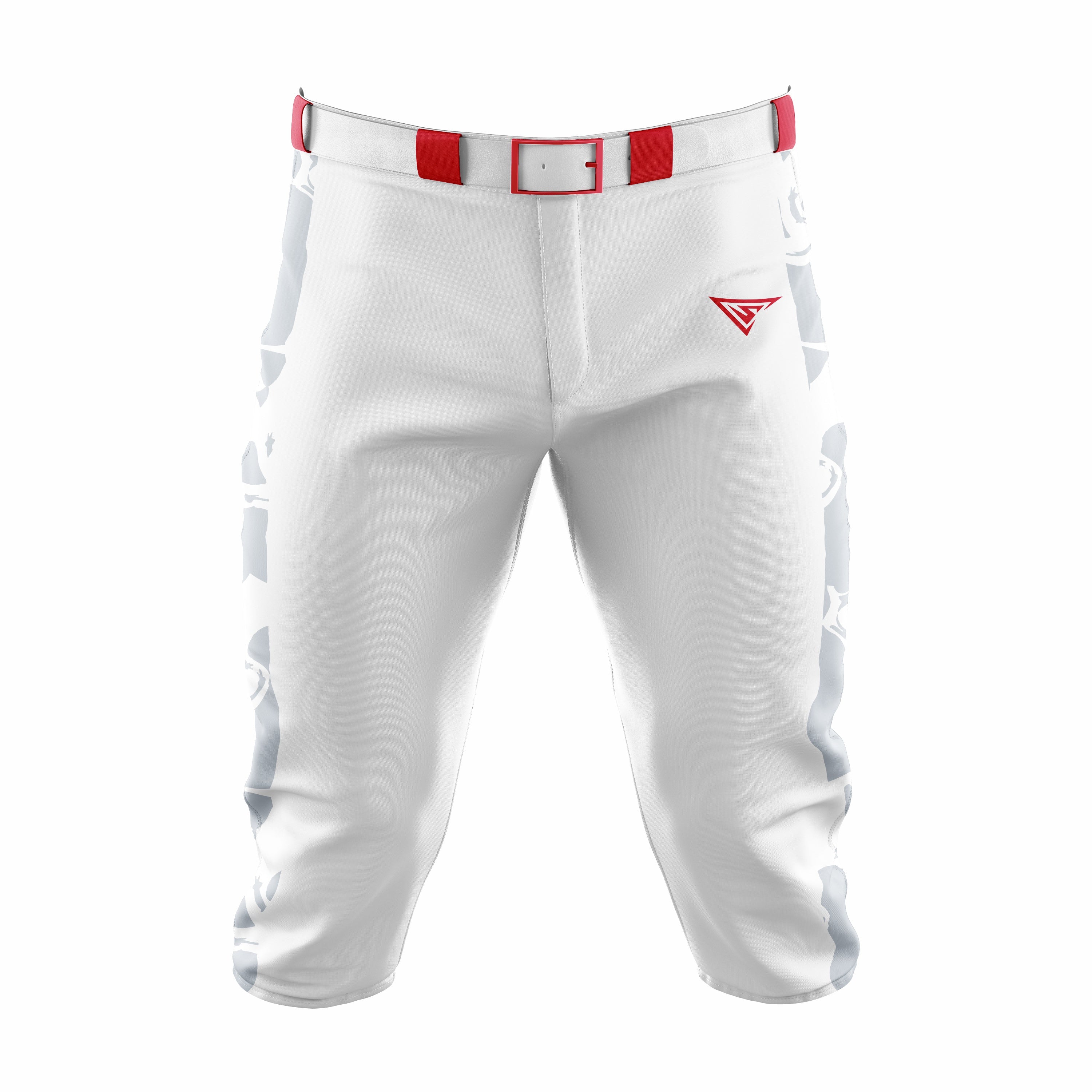 Custom White, Grey & Red Baseball Knicker Pant