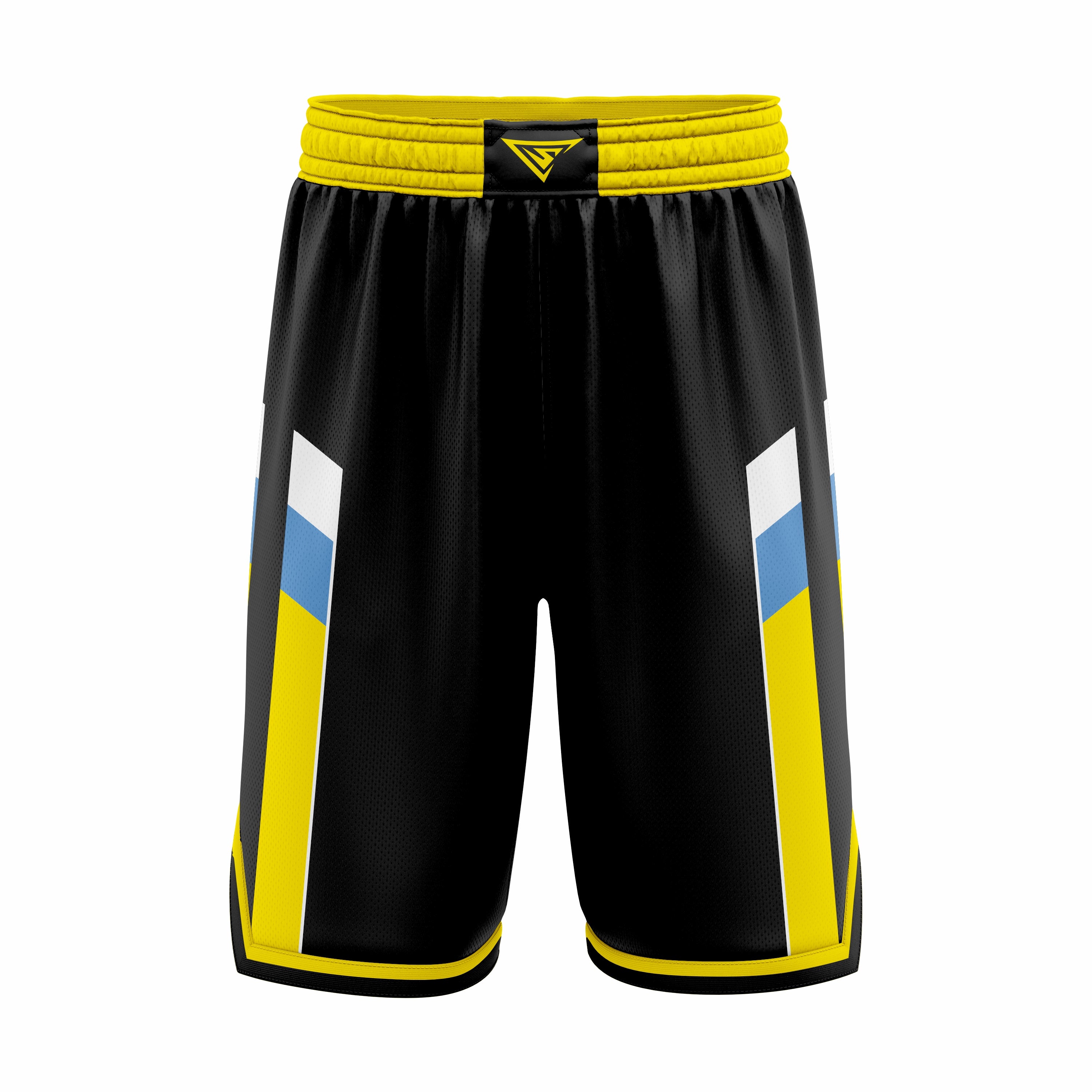 Custom Black, Yellow & Cyan Authentic Basketball Shorts