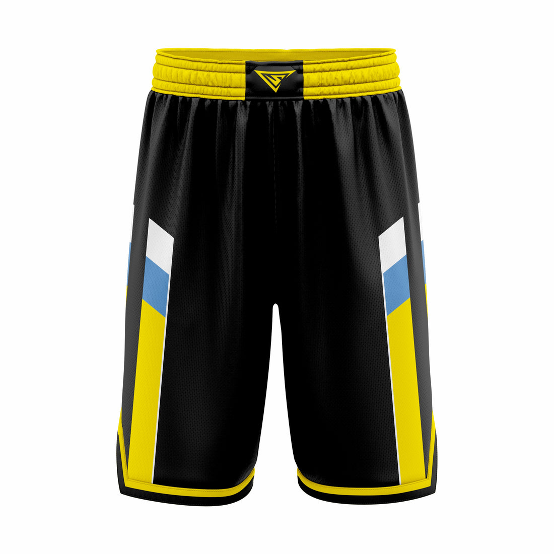 Custom Black, Yellow & Cyan Authentic Basketball Shorts