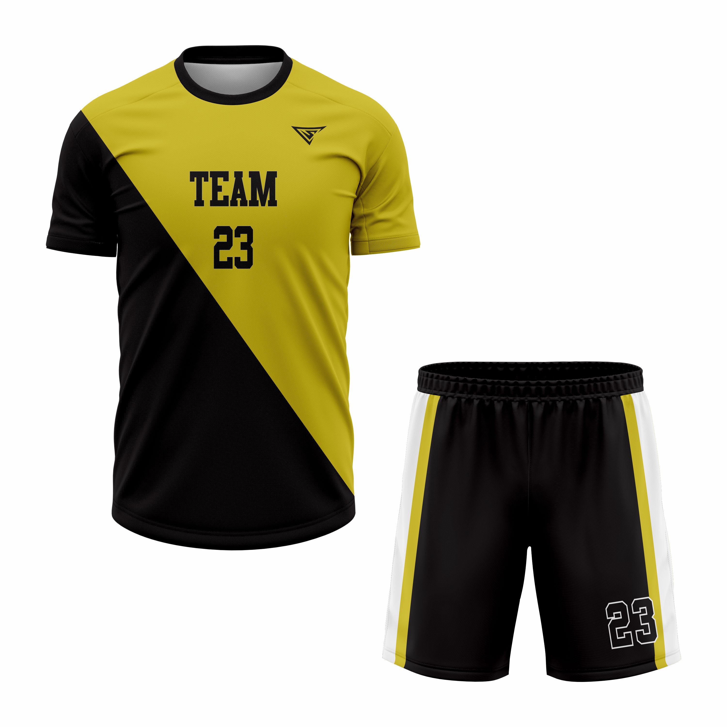 CUSTOM YELLOW BLACK SOCCER UNIFORM