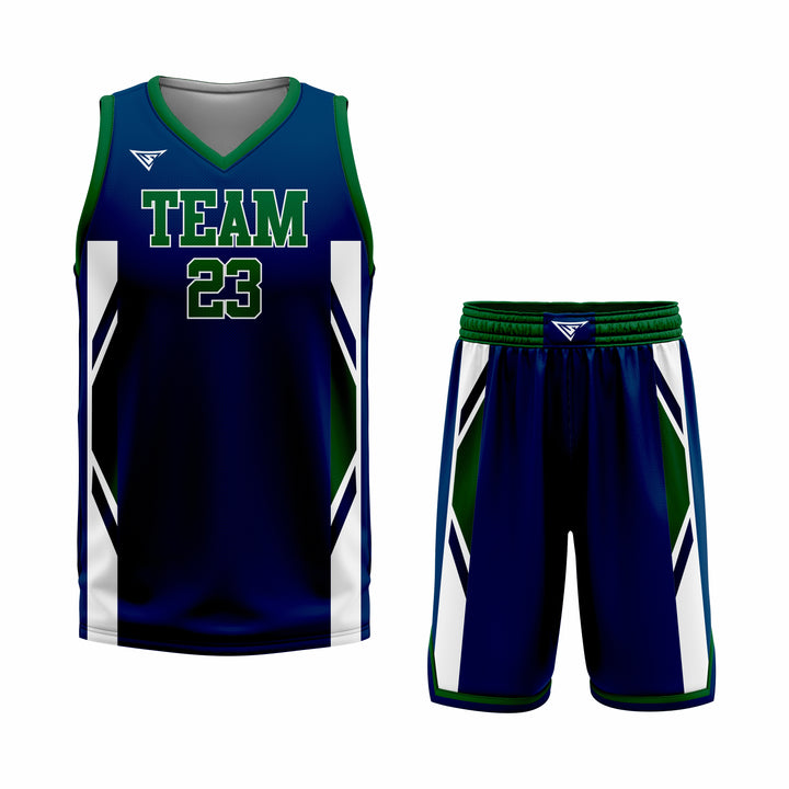 Custom Green Blue white Basketball Uniform Set | Sports Custom Uniform