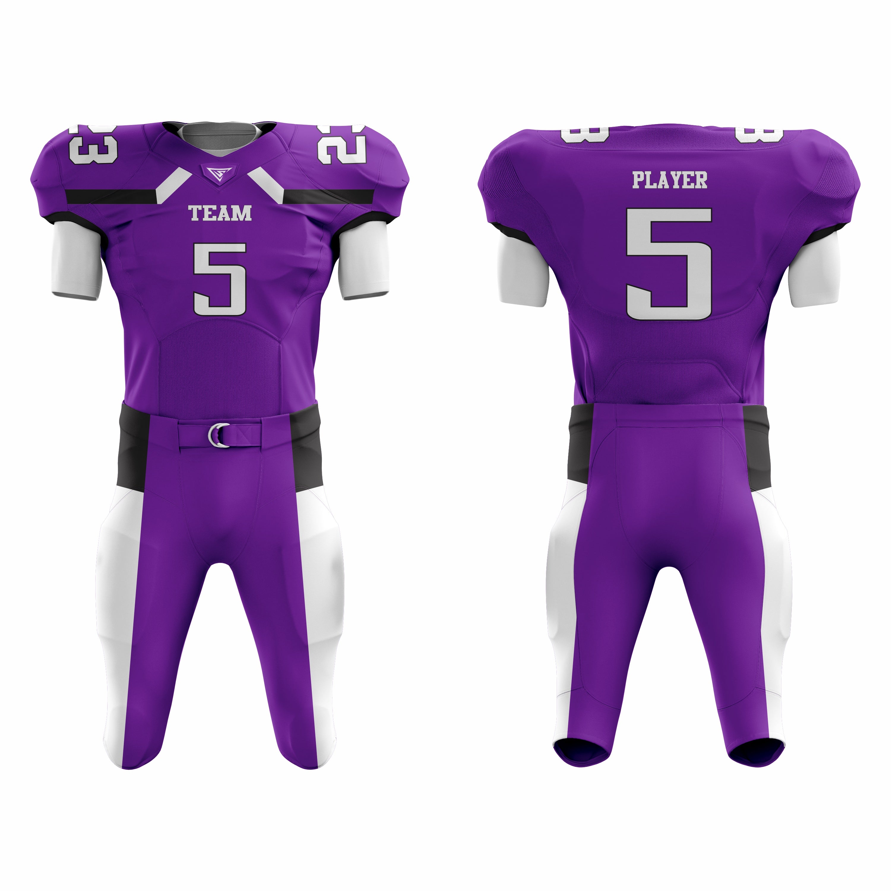 CUSTOM PURPLE WHITE AMERICAN FOOTBALL UNIFORM