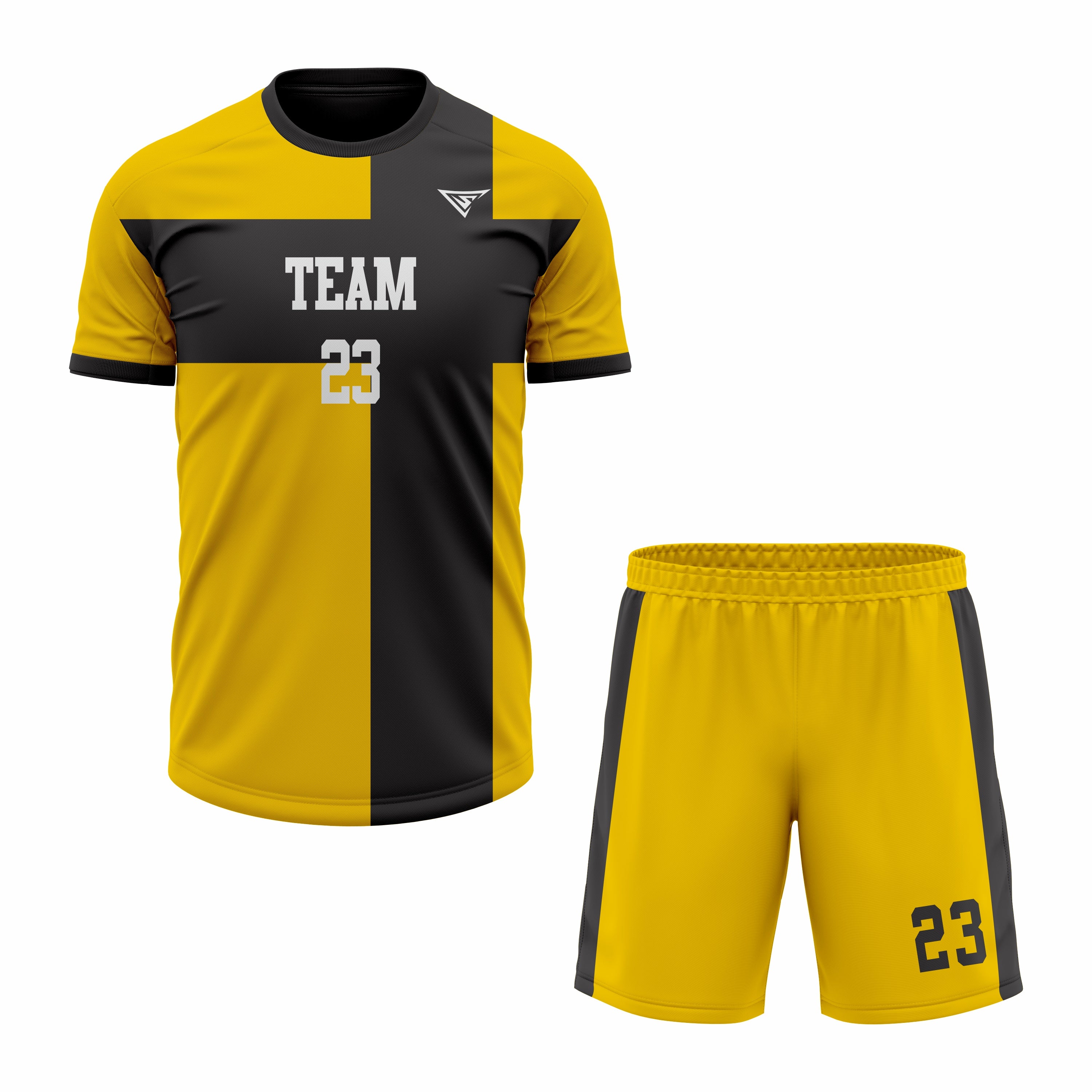 Custom Black & Orange Sublimation Soccer Uniform