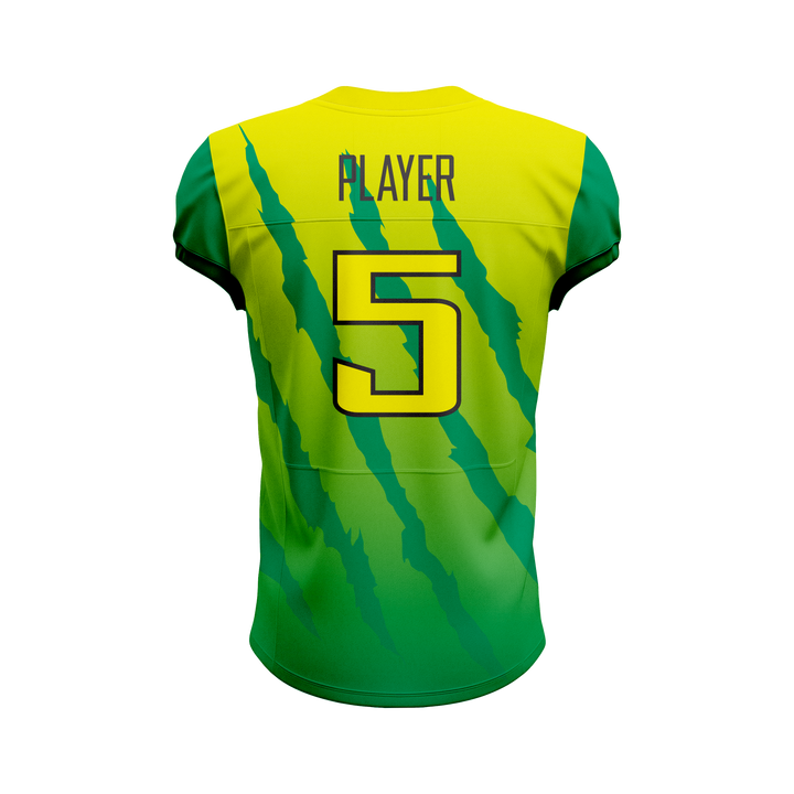 Custom Green & Yellow American Football Jersey