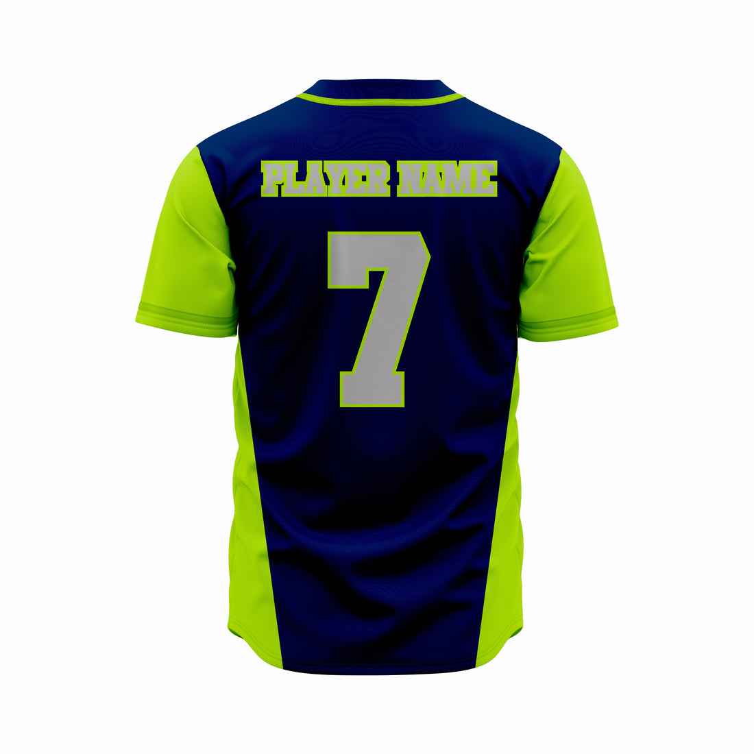 Custom Dark Blue & Green Authentic Softball full Buttons Jersey