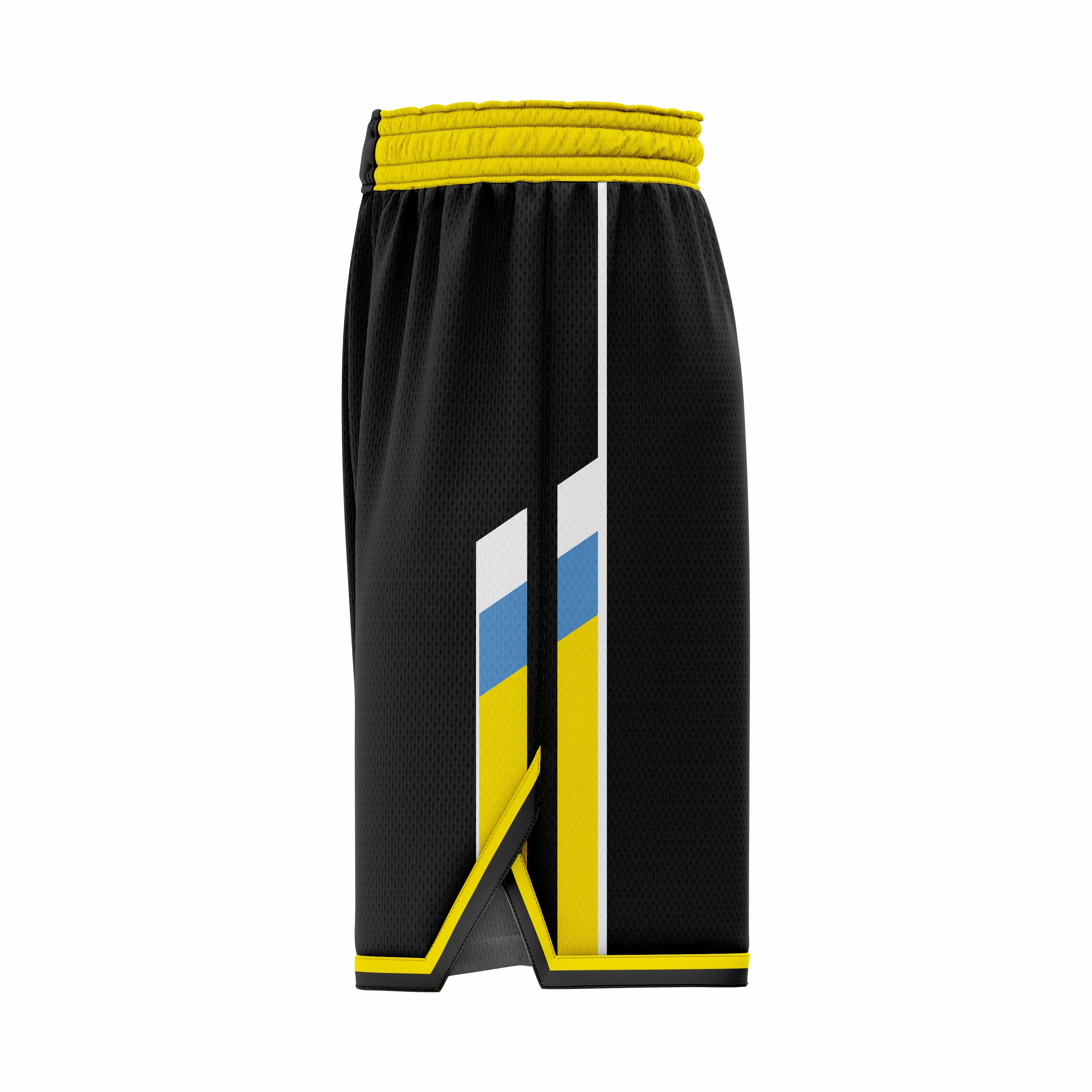 Custom Black, Yellow & Cyan Authentic Basketball Shorts