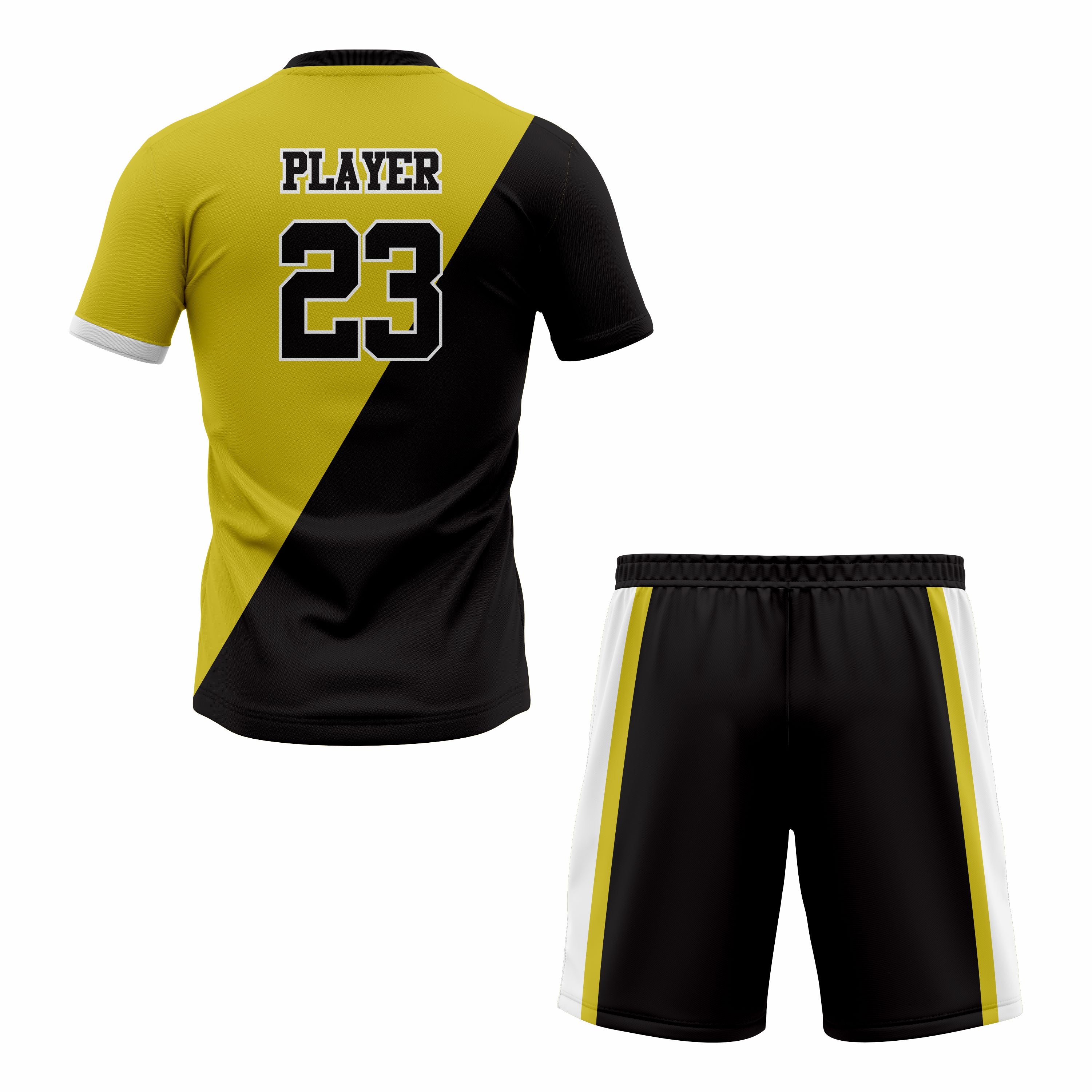 CUSTOM YELLOW BLACK SOCCER UNIFORM