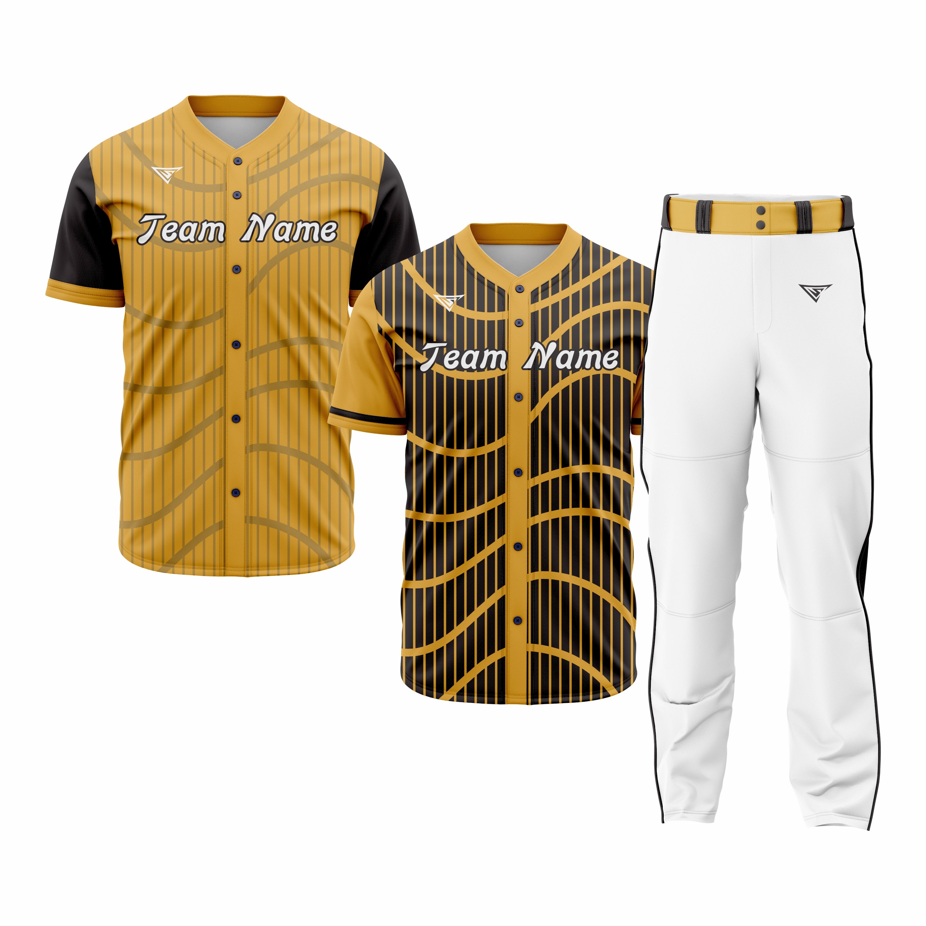CUSTOM GREEN, WHITE & BLACK BASEBALL TEAM UNIFORM PACKAGE - PRO