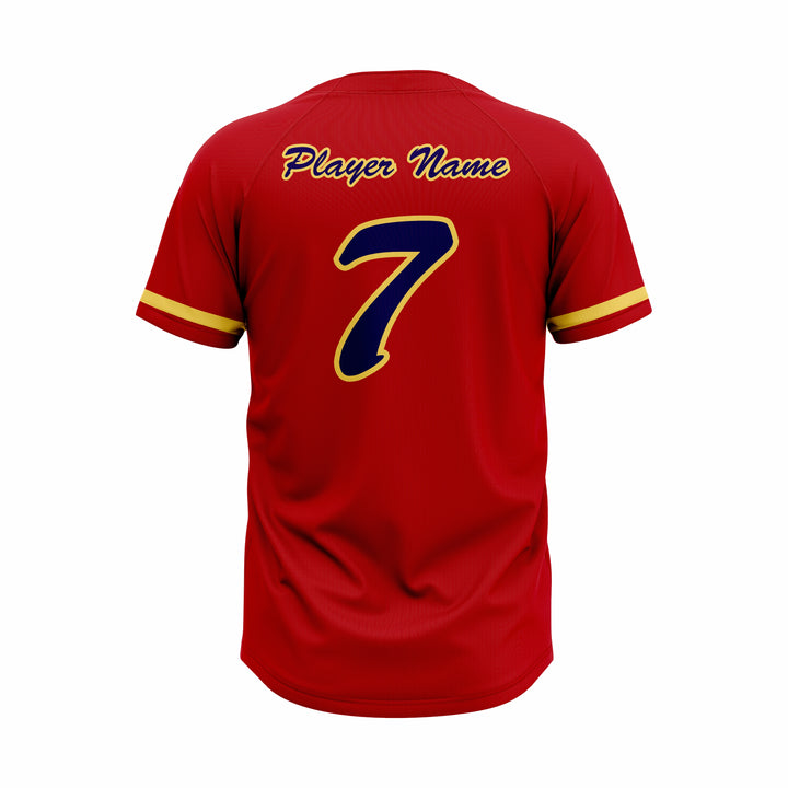 Custom Red & Green Authentic Baseball two Buttons Jersey